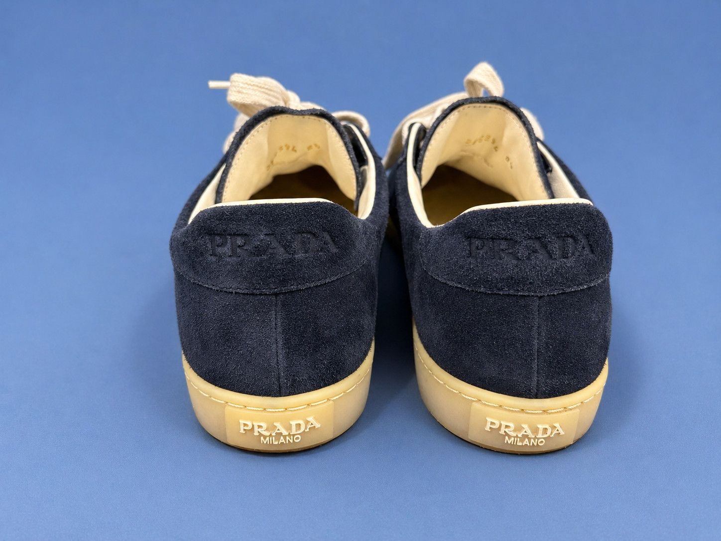 Prada Prada Lane Navy Suede Logo Sneakers 2EE394 Size US 8.5 / EU 41-42 - 4 Thumbnail