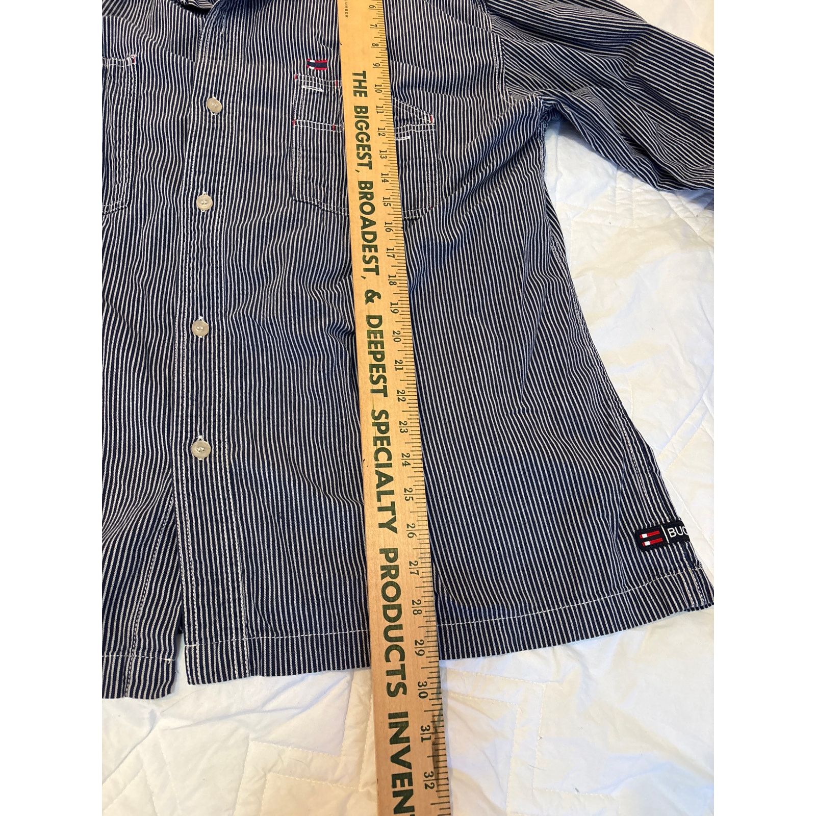 Bugle Boy Vintage Bugle Boy Striped Jean Shirt Size US XL / EU 56 / 4 - 3 Thumbnail