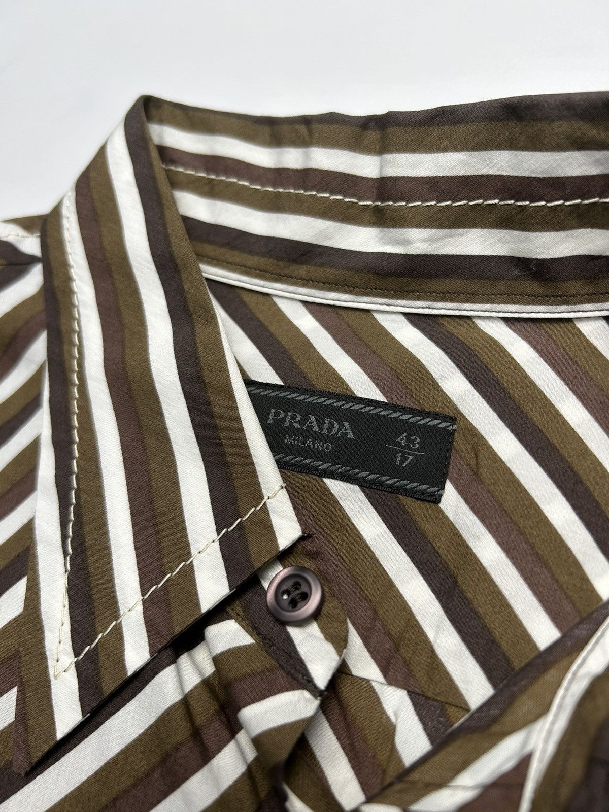 Prada Prada Casual Striped Shirt Button Up Size US L / EU 52-54 / 3 - 4 Thumbnail