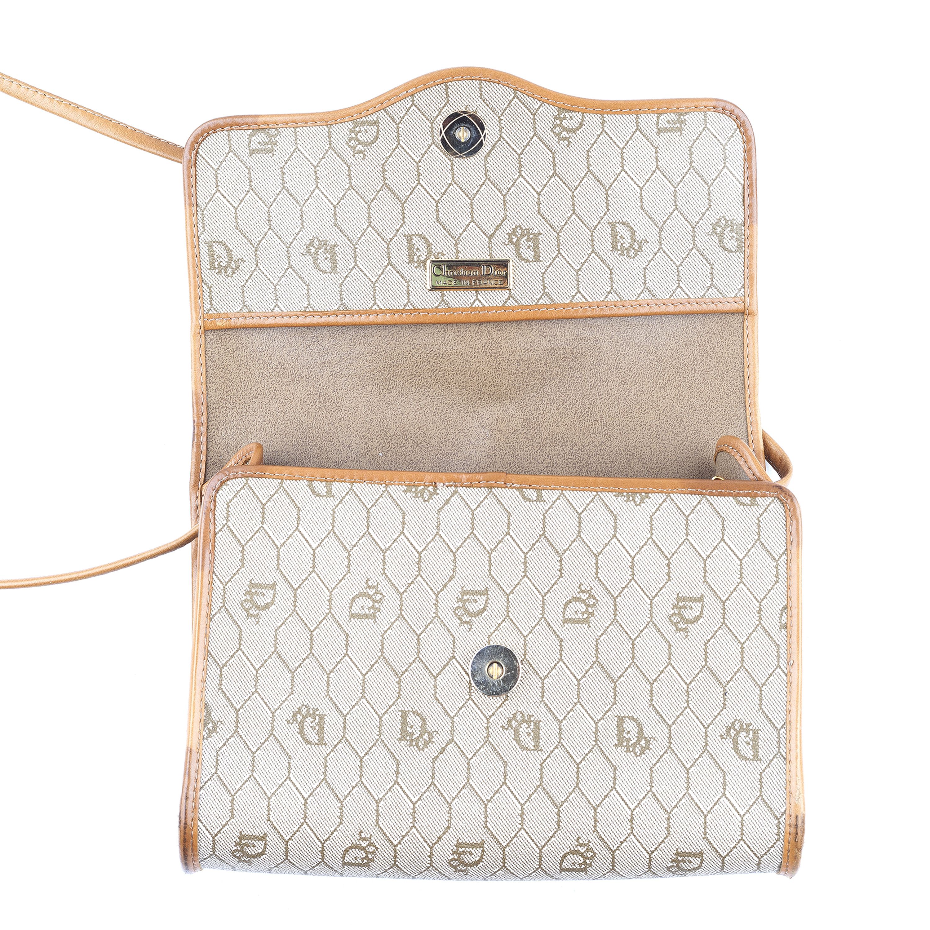 Dior Christian Dior Monogram Light Brown Leather Crossbody Bag Size ONE SIZE - 6 Thumbnail
