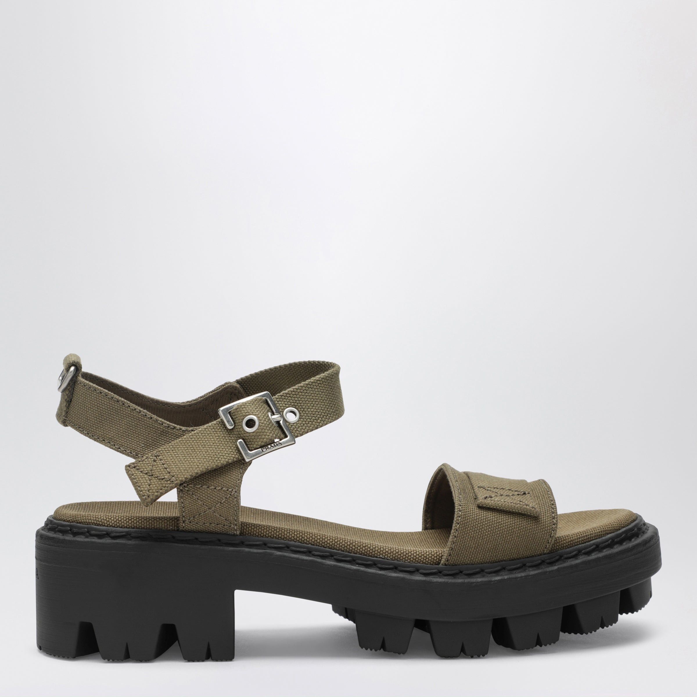 Prada Prada Military Green Canvas Sandals Size US 8.5 / IT 38.5 - 1 Thumbnail