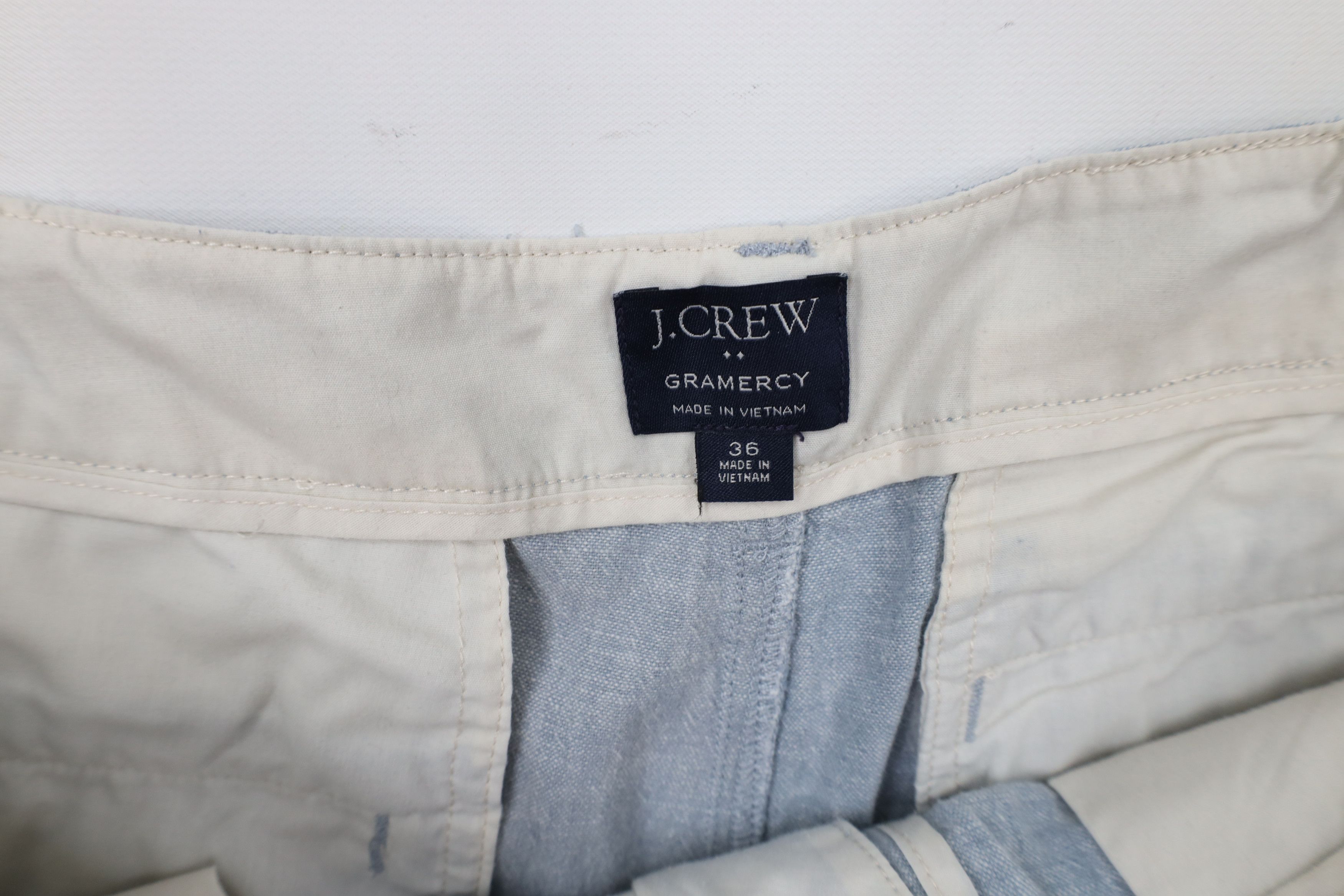 J.Crew × Vintage J Crew Gramercy Above Knee Linen Blend Chambray Shorts Blue Size US 38 / EU 54 - 8 Thumbnail