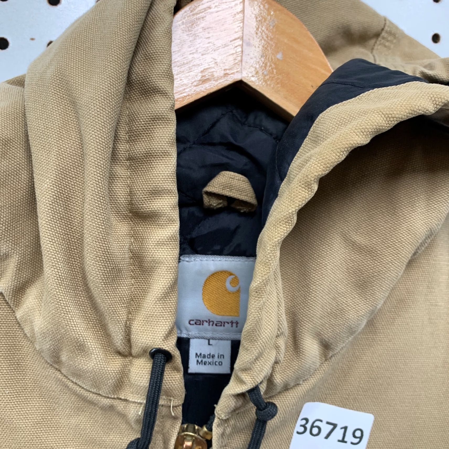 Carhartt VINTAGE Carhartt Jacket Mens Large Brown Duck Canvas Workwear Hooded Lined Size US L / EU 52-54 / 3 - 7 Thumbnail
