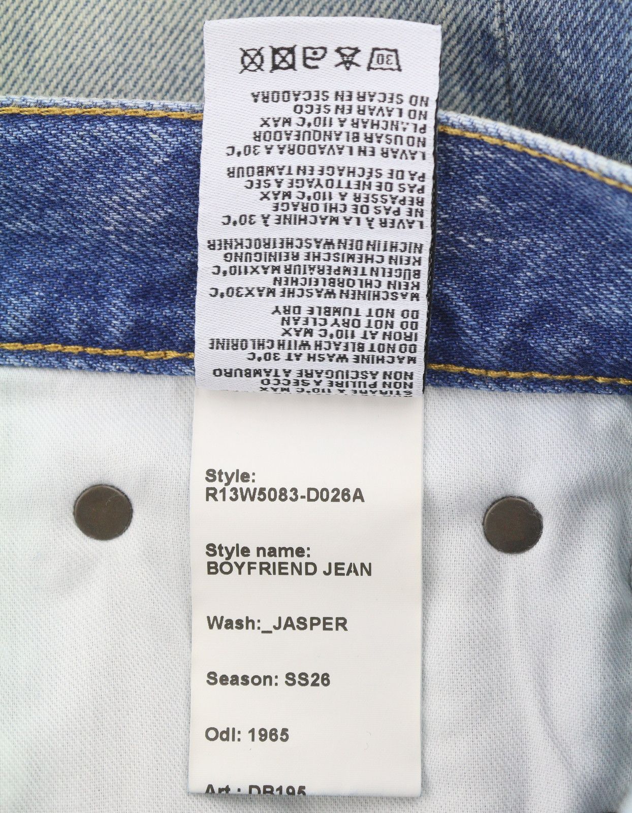 R13 BOYFRIEND 24 Jasper Cropped Blue Jeans 90045 Size 24" / US 00 / IT 34 - 10 Thumbnail