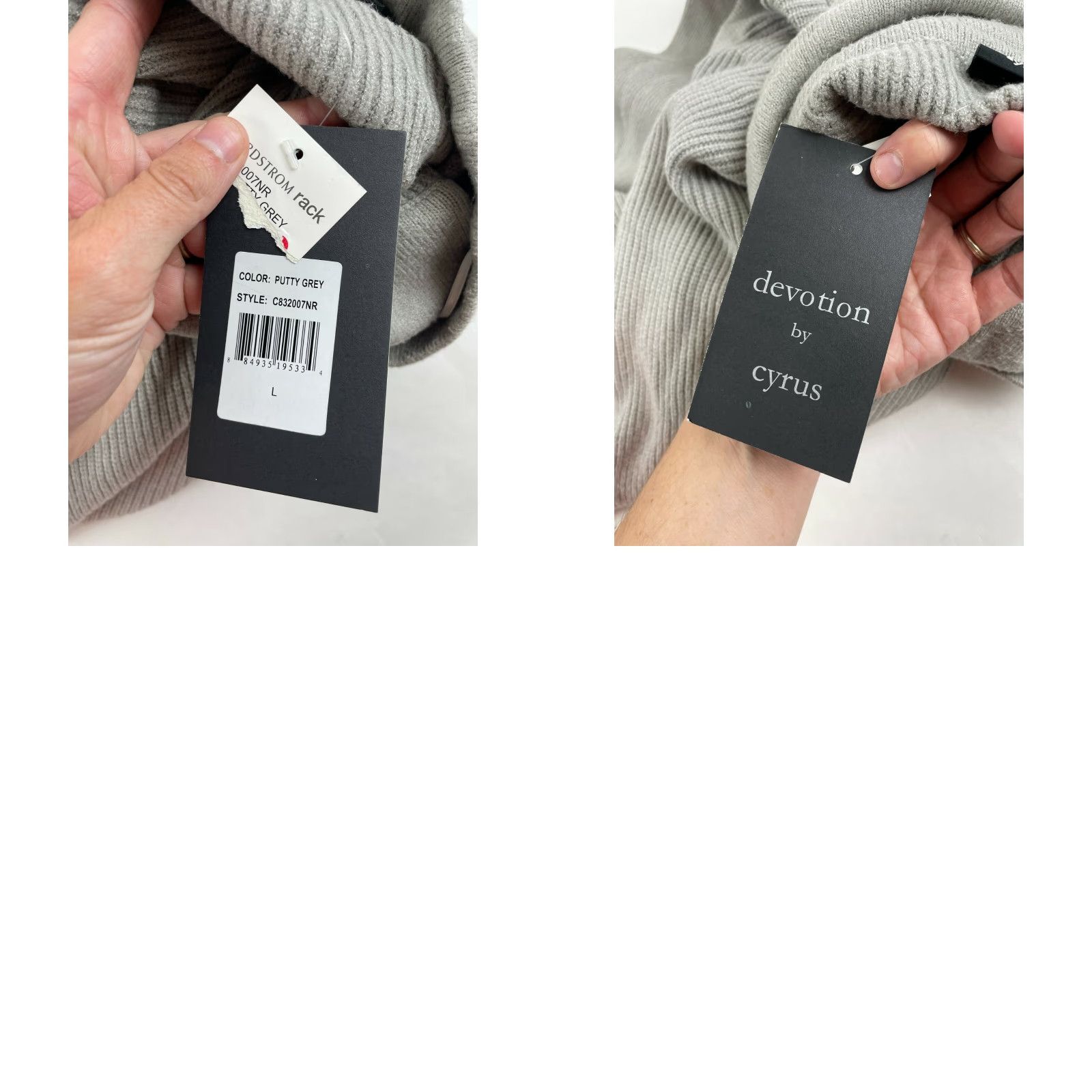 Vintage Devotion by Cyrus Sweater Women's Size Large Gray Pullover Ribbed Oversized NWT Size L / US 10 / IT 46 - 8 Thumbnail