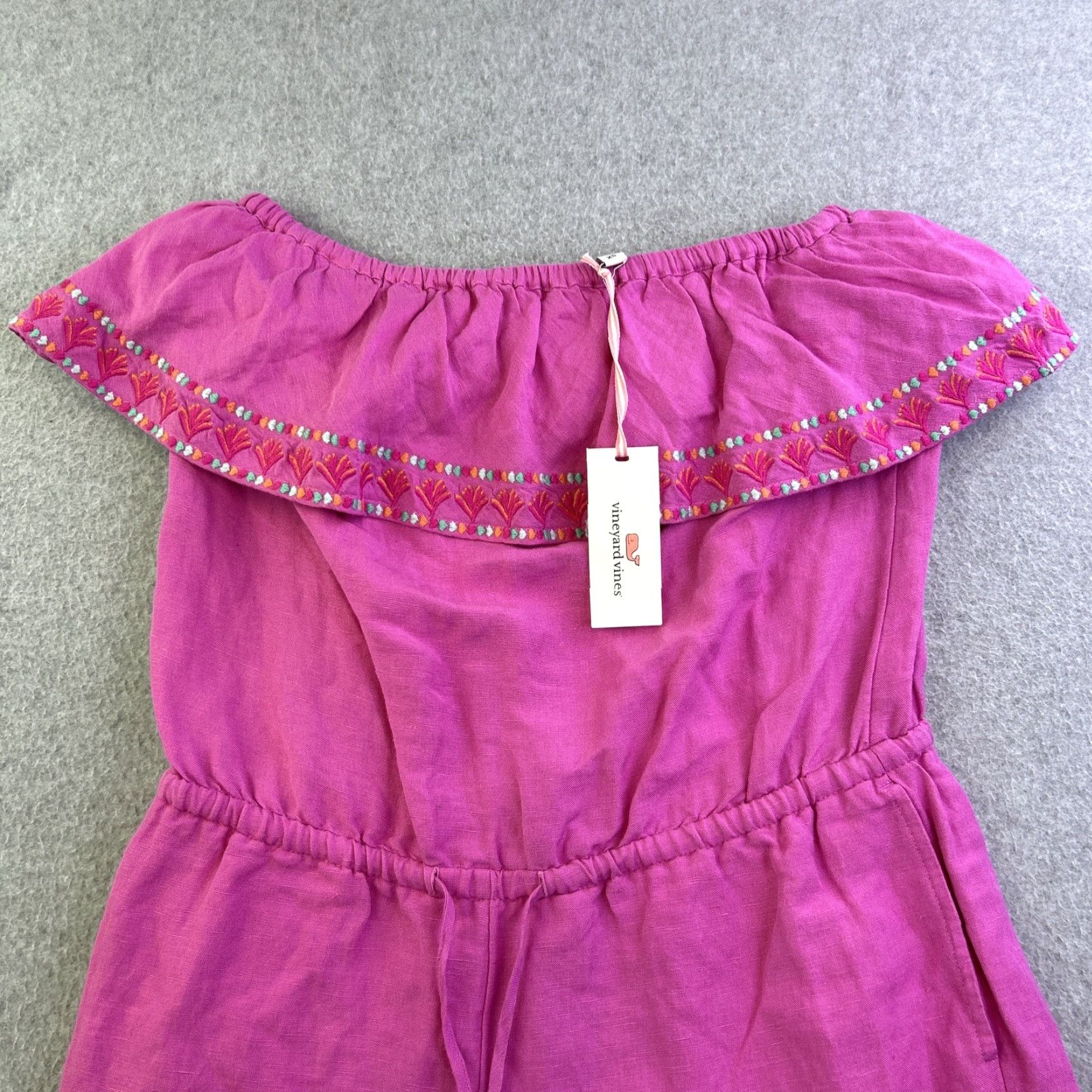 Vineyard Vines Vineyard Vines Strapless Ruffle Romper Womens XS Pink Magenta NWT Size 26" / US 2 / IT 38 - 5 Thumbnail