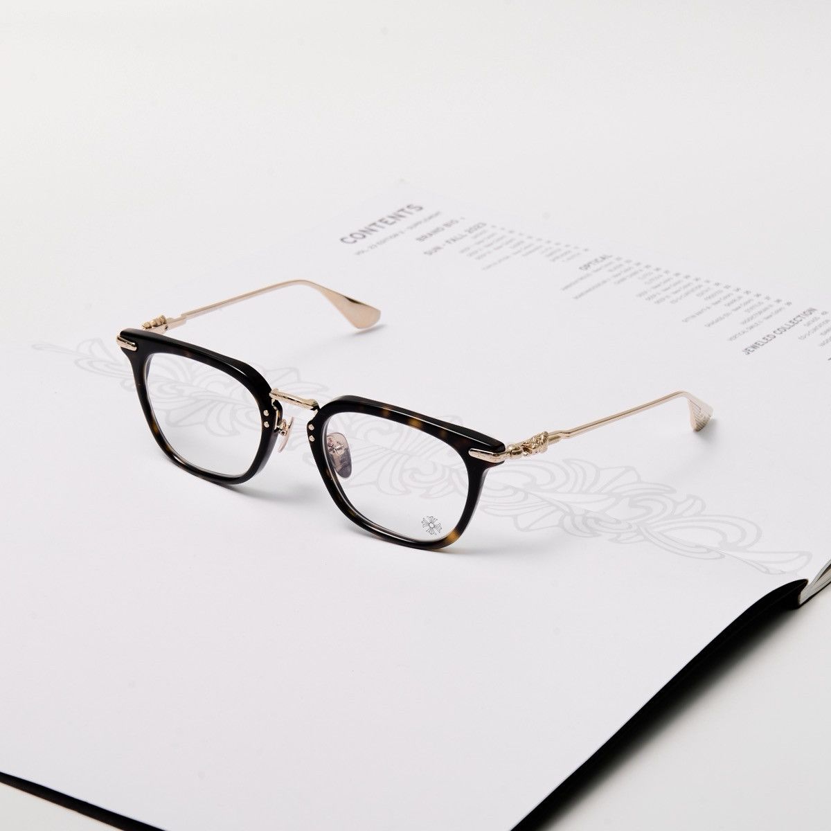 Chrome Hearts CHROME HEARTS CLOACO DARK TORTOISE/ GOLD PLATED GLASSES Size ONE SIZE - 1 Thumbnail