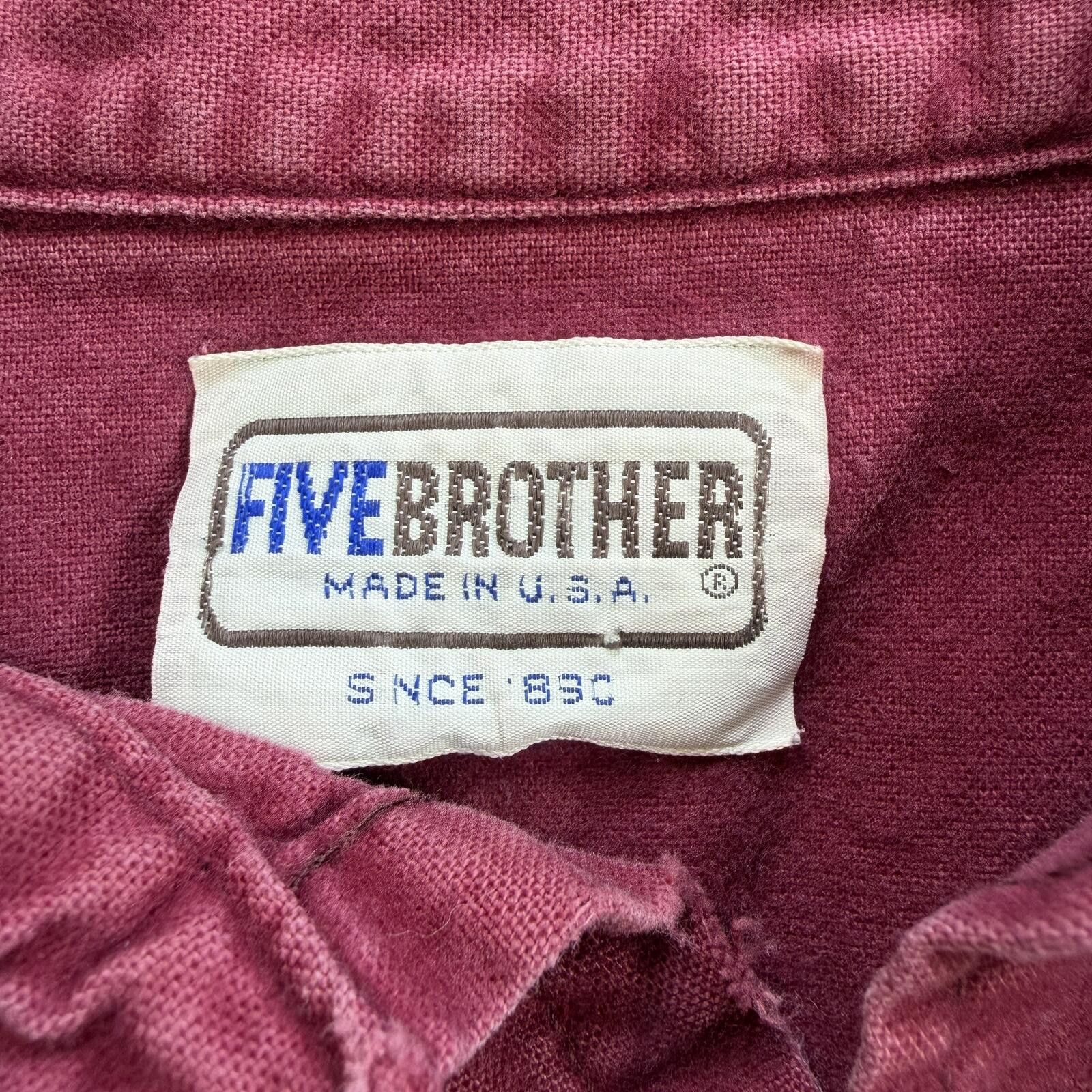 FiveBrother Vintage Five Brother Work Shirt Made In USA Red Button Up XL Size US XL / EU 56 / 4 - 4 Thumbnail