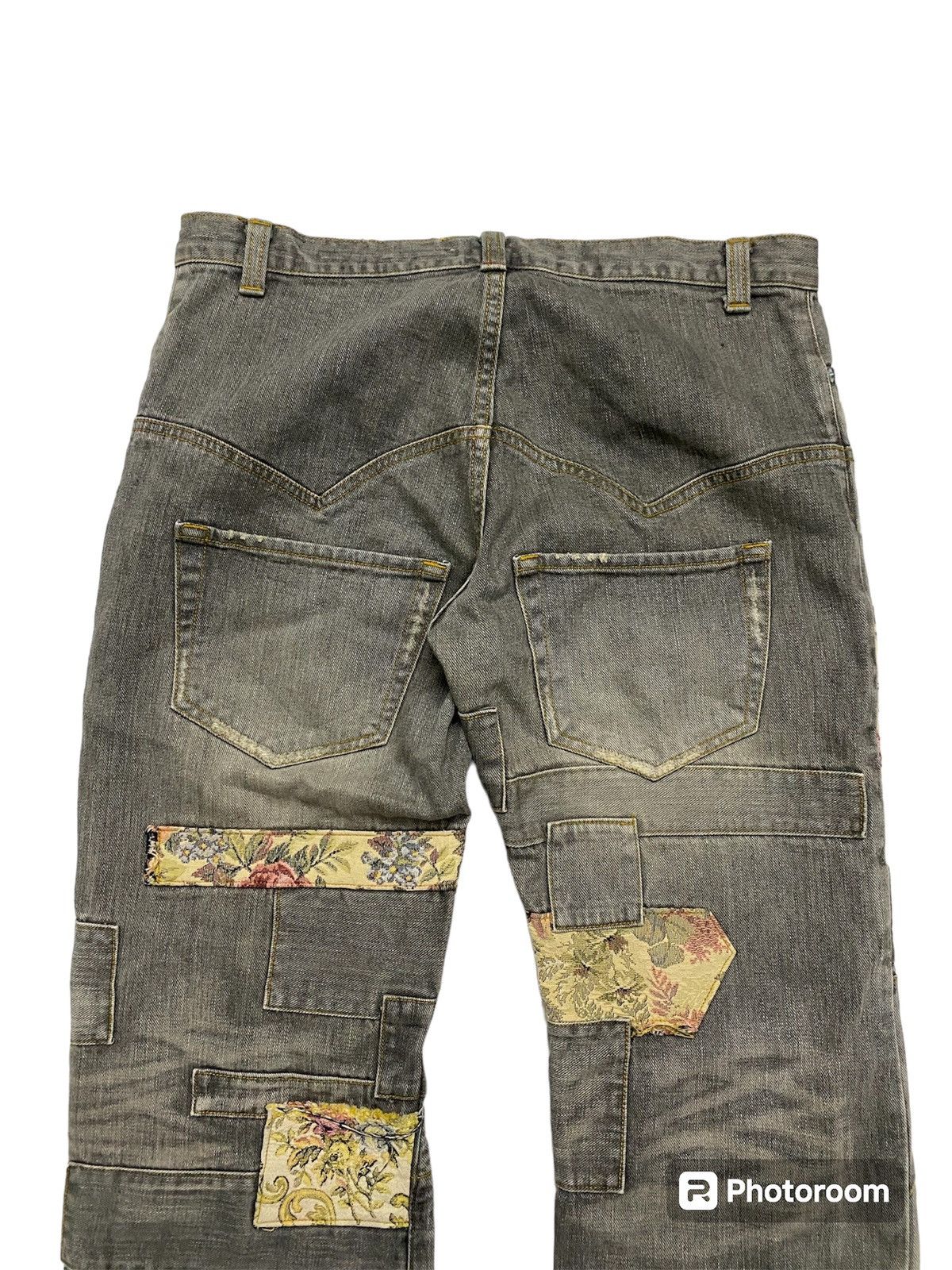 Designer × Issey Miyake × Japanese Brand Issey Miyake Sunaokuwahara Floral Patchwork Denim Size US 31 - 6 Thumbnail
