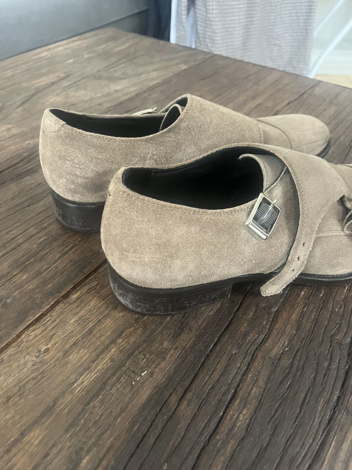 J.Lindeberg J. Lindeberg Taupe Suede Double Monk Dress Shoes Size US 9 / EU 42 - 3 Thumbnail