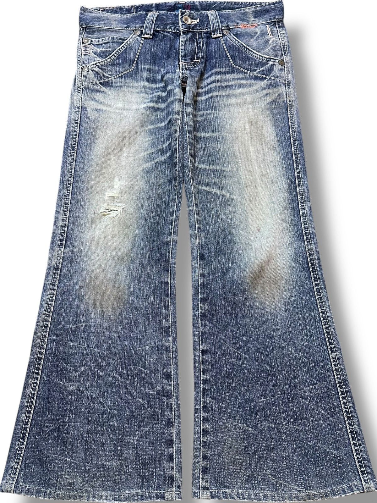 Edwin Vintage Edwin 503 BlueTrip Special Flare Grunge Denim Size US 31 - 1 Thumbnail