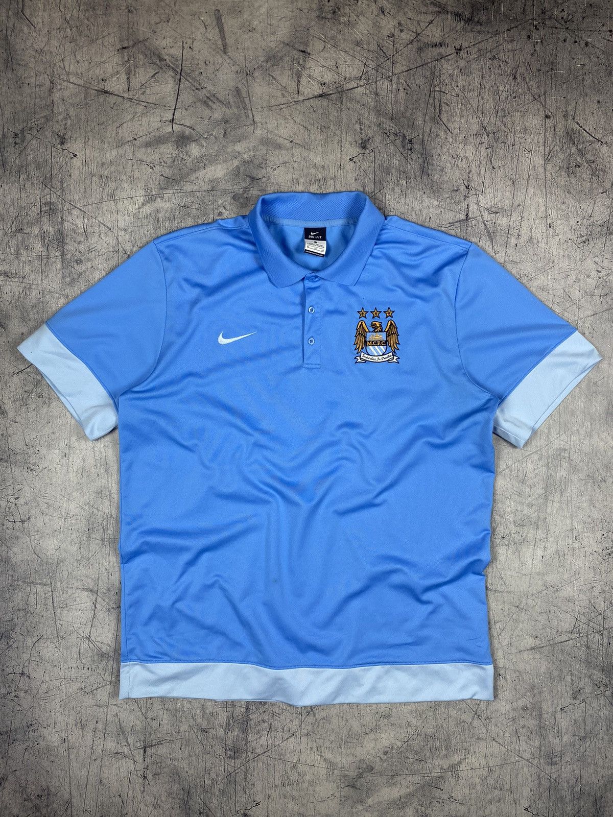 Nike × Vintage Vintage Nike Manchester City Drill Soccer Jersey Size US XL / EU 56 / 4 - 2 Thumbnail