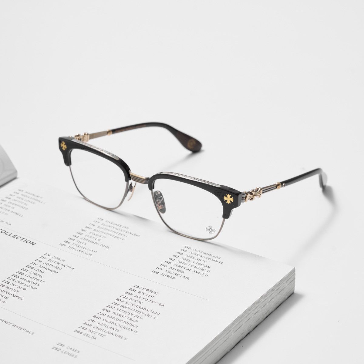 Chrome Hearts CHROME HEARTS BONENNOISSEUR II CLASSIC BROWN - ANTIQUE GOLD GLASSES Size ONE SIZE - 1 Thumbnail