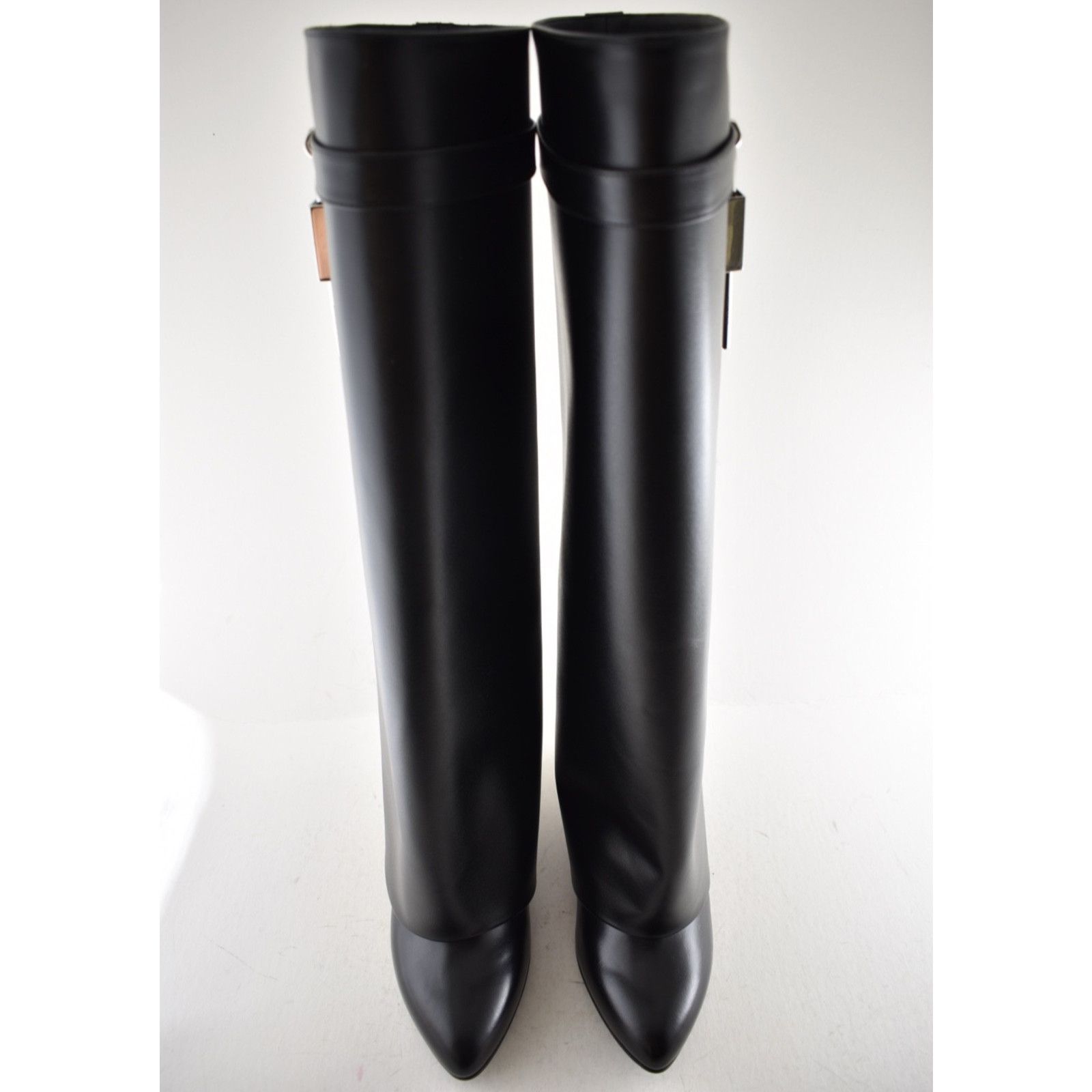 Givenchy Givenchy Shark Lock Pant Black Leather Knee High Boots 42 Size US 12 / IT 42 - 10 Thumbnail