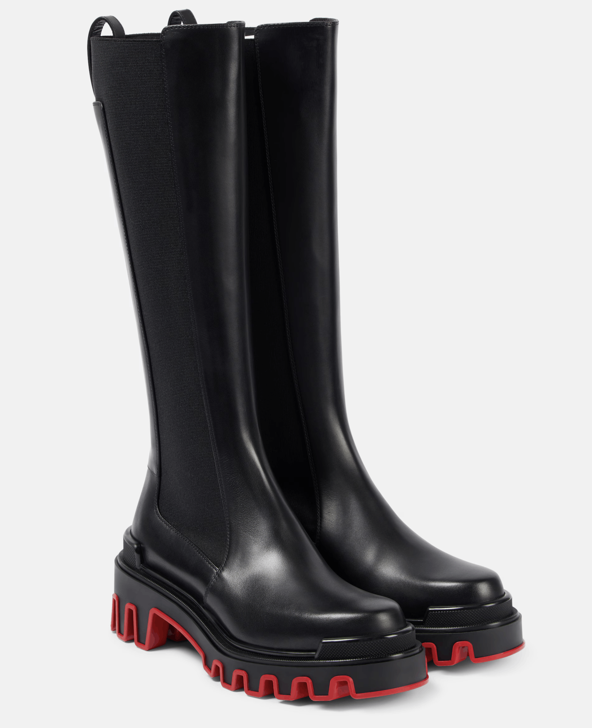 Christian Louboutin Marchacroche Dune Botta Black Leather Knee High Boot 40 Size US 10 / IT 40 - 1 Thumbnail