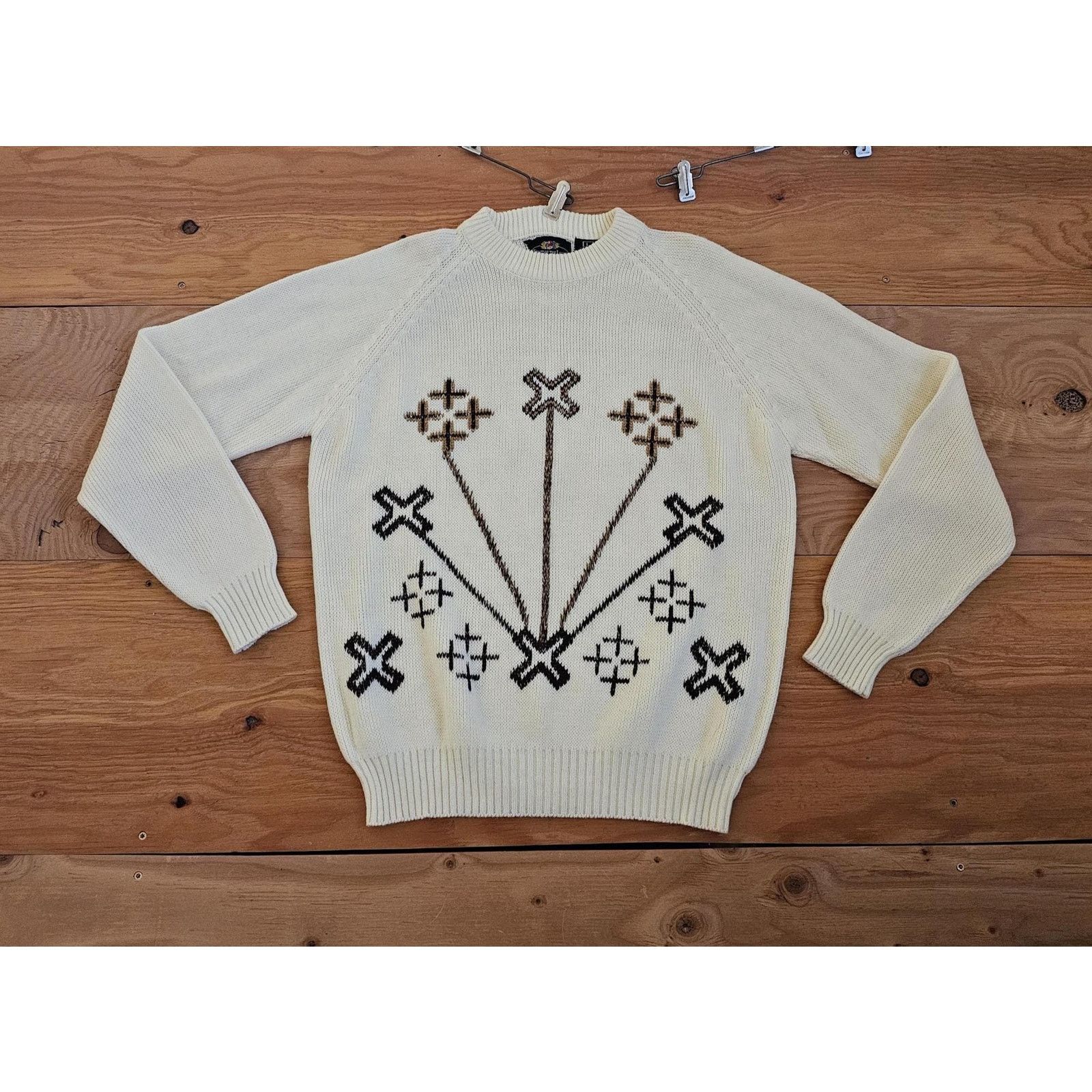 Fruit Of The Loom Mens Pullover Sweater Geometric Fruit of the Loom Sz L 1960s Size US L / EU 52-54 / 3 - 1 Thumbnail