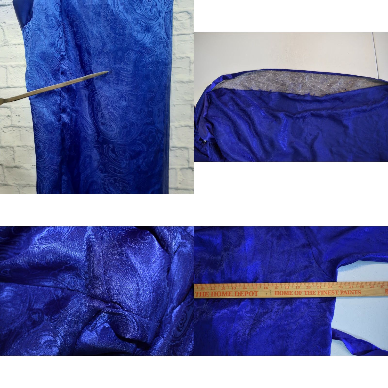Vintage VINTAGE Frederick's Of Hollywood Satin Robe With Belt M Purple Paisley Robe Womens Size ONE SIZE - 8 Thumbnail