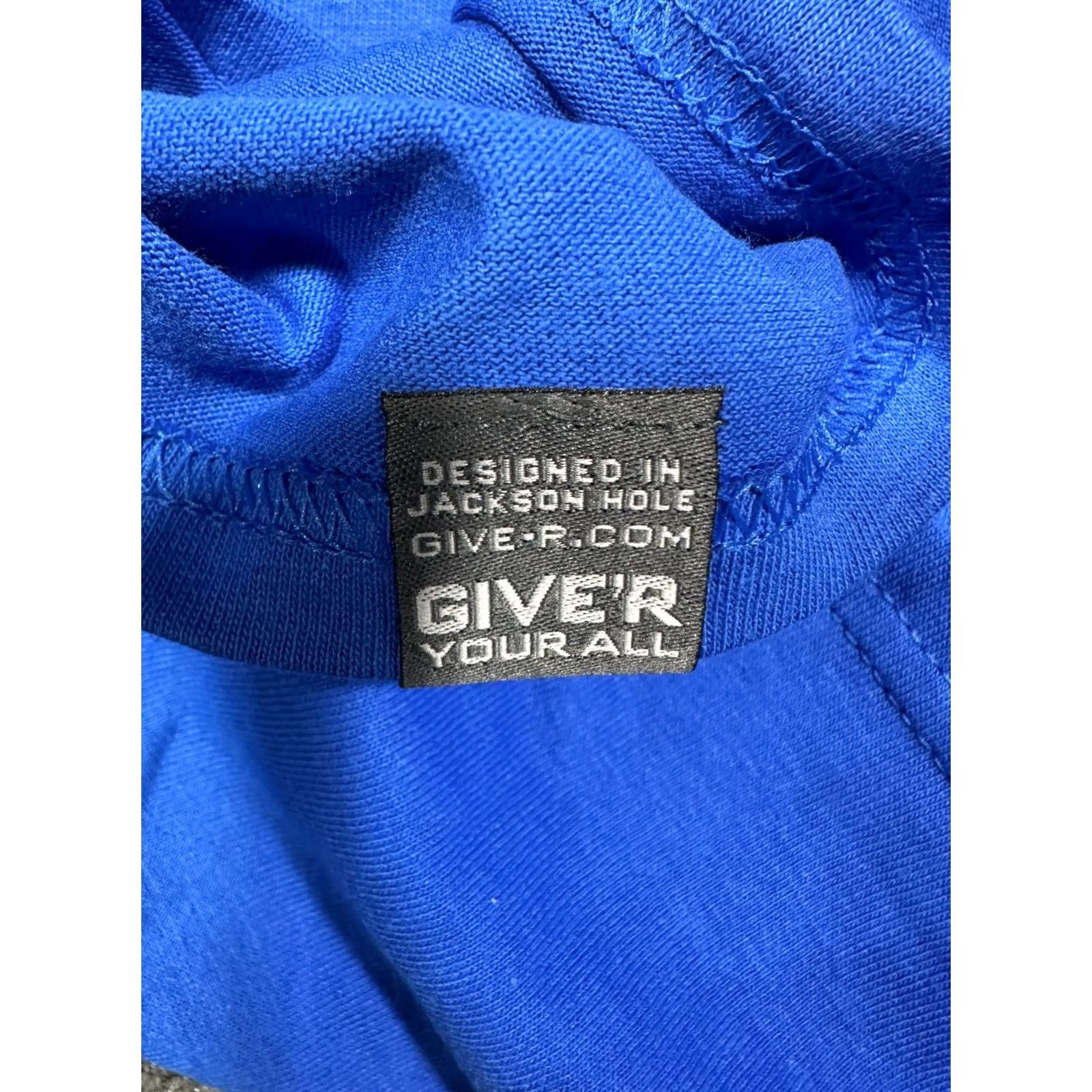 Vintage Give'r Your All Tee Shirt Mens Small Blue Cotton Long Sleeve Crew Neck Fly Fishing Graphic Size US S / EU 44-46 / 1 - 6 Thumbnail