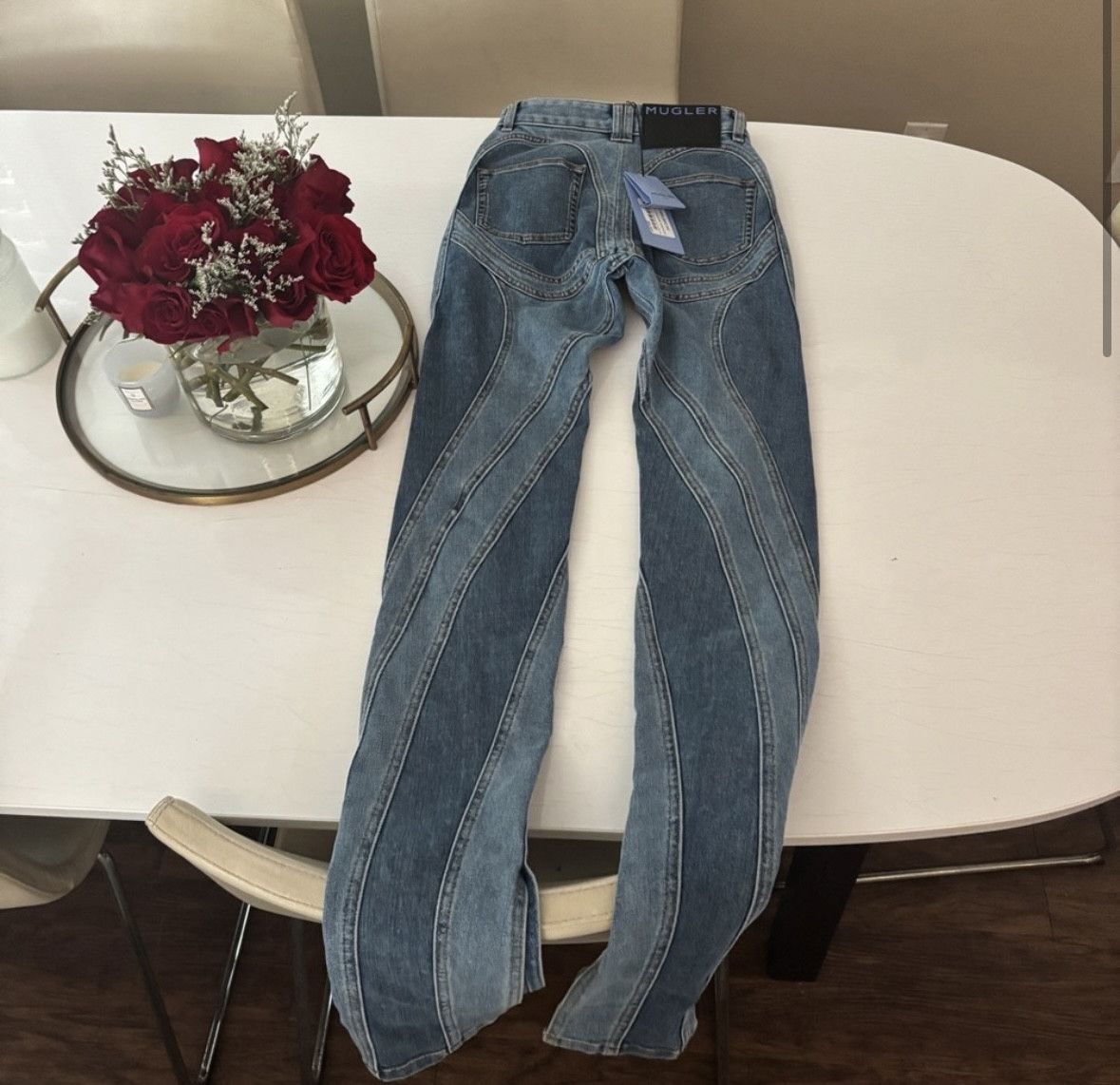 Mugler Mugler Bi Color Spiral Jeans Size 24" / US 00 / IT 34 - 5 Thumbnail