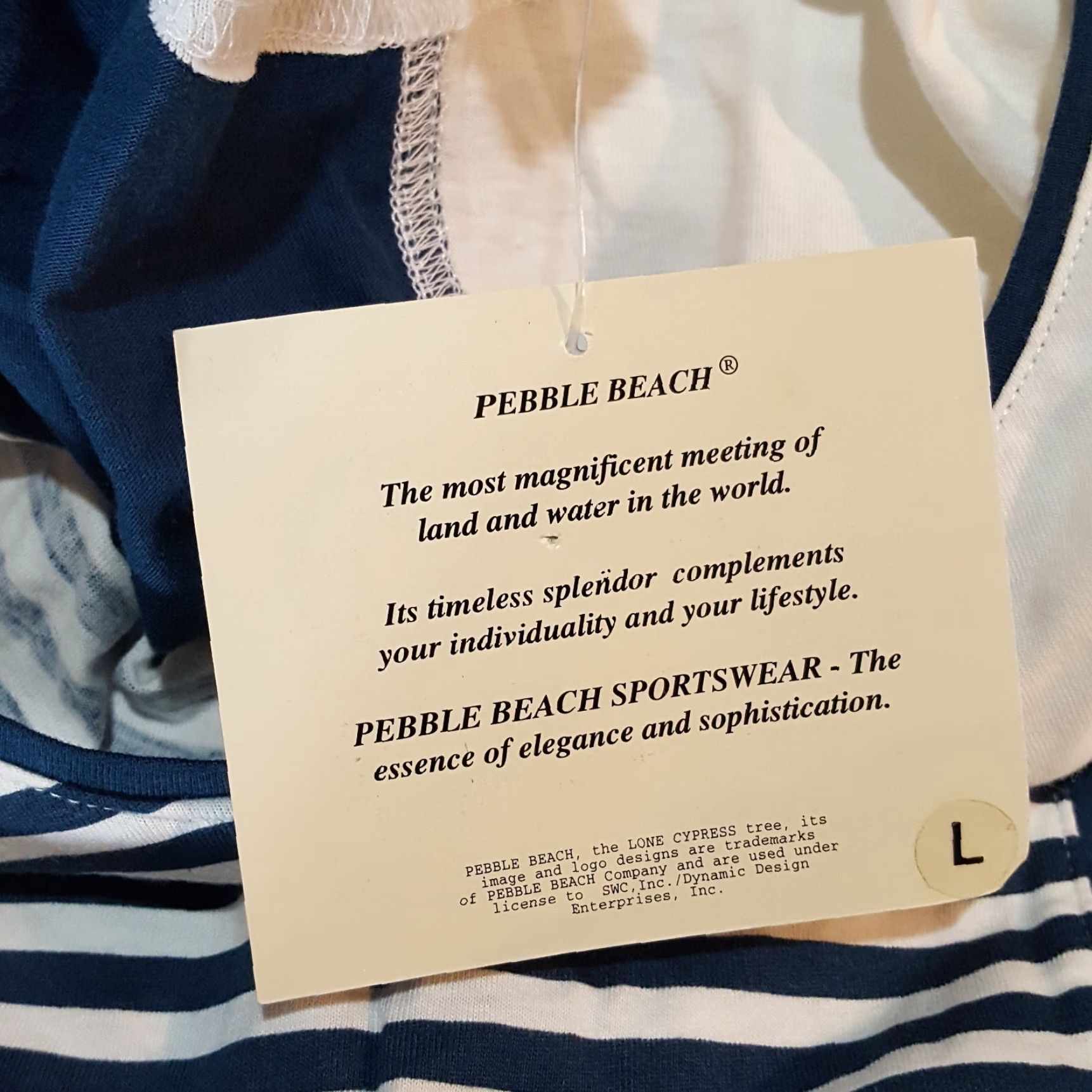 Vintage Pebble Beach Women's Large Striped Sleeveless Golf Athletic Sports T Shirt Top Size L / US 10 / IT 46 - 7 Thumbnail