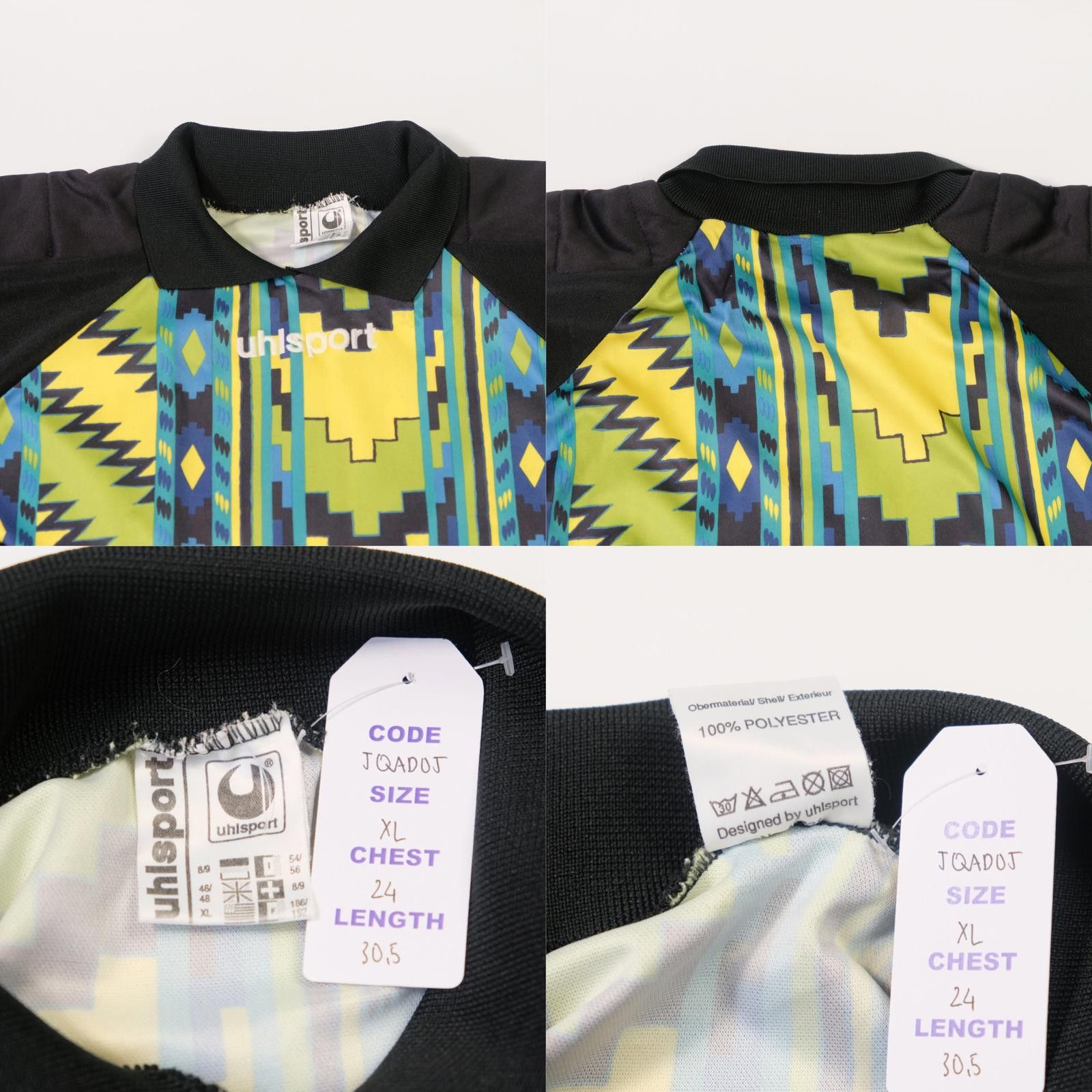 Designer 1990s Uhlsport Goalkeeper Template Shirt (XL) Size US XL / EU 56 / 4 - 4 Thumbnail