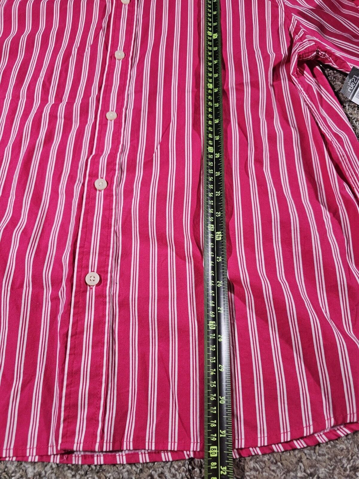 Designer Carbon Athletic Rue 21 Button Shirt Men's XXL Pink & White Size US XXL / EU 58 / 5 - 4 Thumbnail
