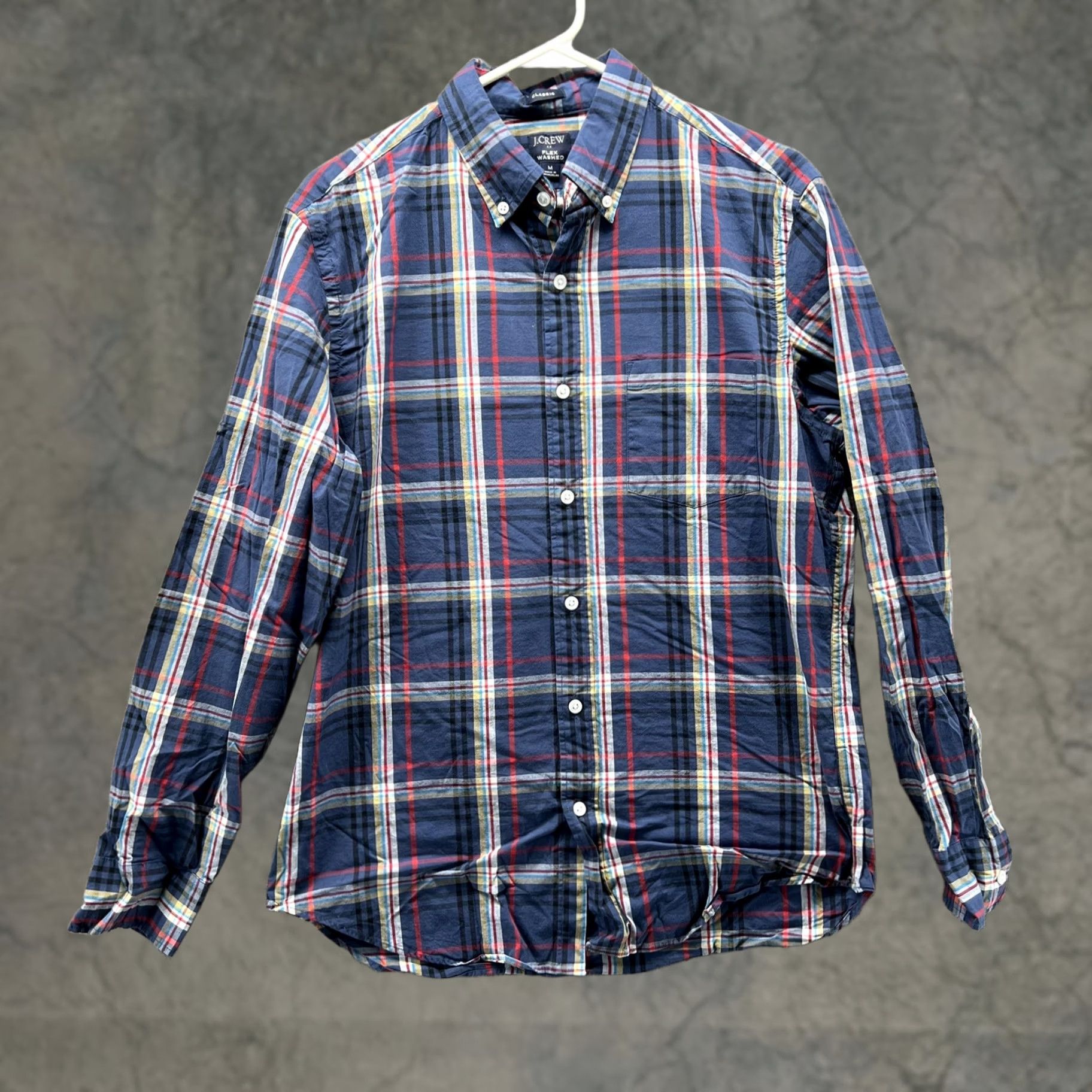 J.Crew J.Crew Shirt Mens Medium Blue Plaid Flex Washed Stretch Button Down Casual Shirts Button-Up Collared Long Sleeve Classic Fit Mens Size US M / EU 48-50 / 2 - 1 Thumbnail