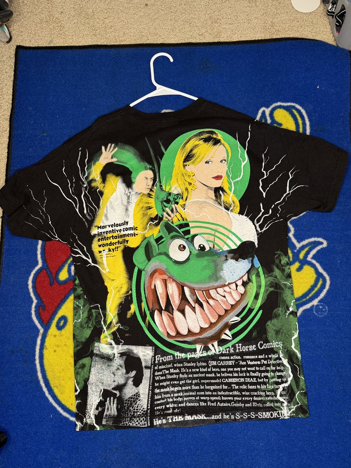 Vintage The Mask Movie Jim Carrey AOP Tee Size US L / EU 52-54 / 3 - 2 Thumbnail