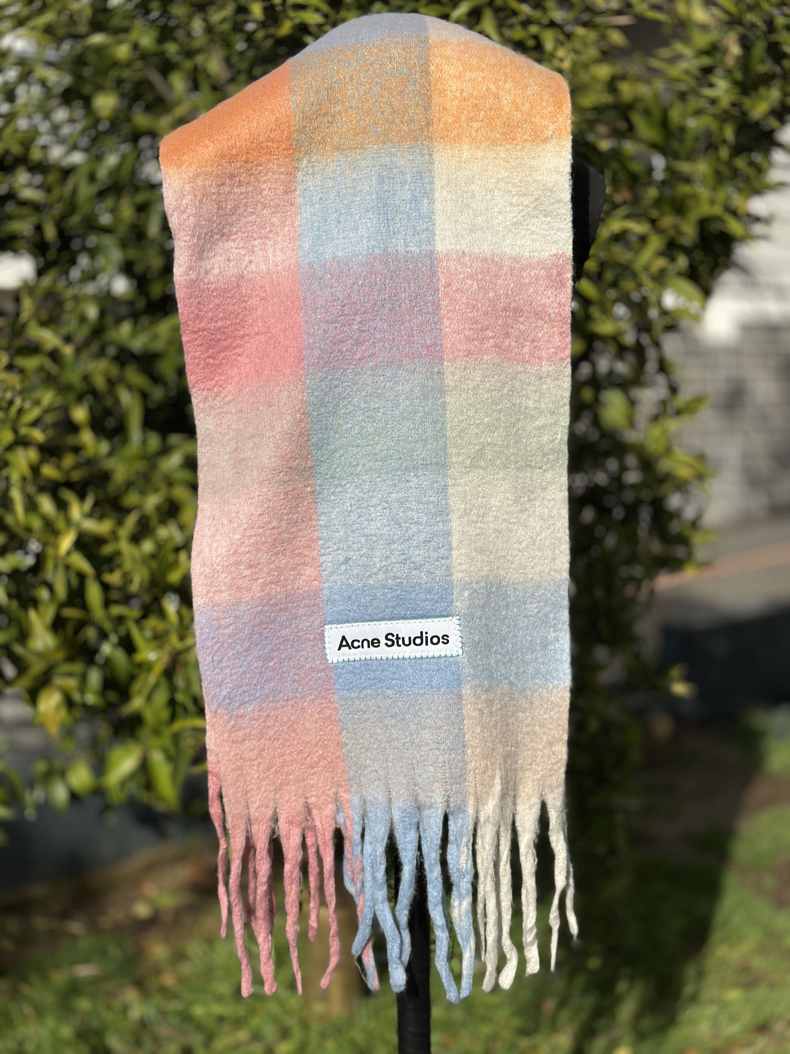 Acne Studios Acne Studios Multicolor Checked Wool Mohair Scarf Unisex Size ONE SIZE - 6 Thumbnail