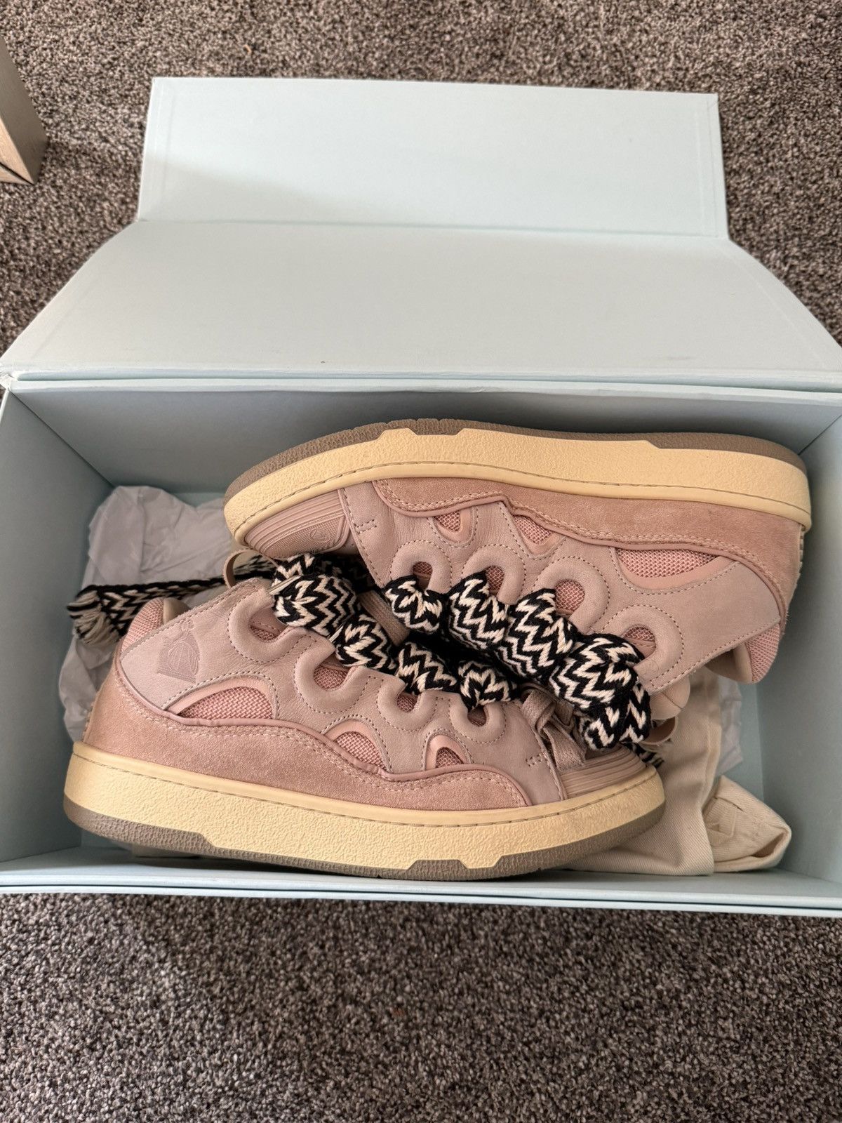 Lanvin Lanvin Leather Curb Sneakers - Pink Size US 8 / IT 38 - 2 Thumbnail