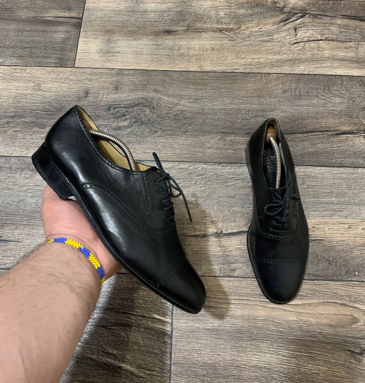 Bruno Magli × Genuine Leather Bruno Magli Men’s Black Leather Classic Oxford Shoes US9 Size US 9 / EU 42 - 3 Thumbnail