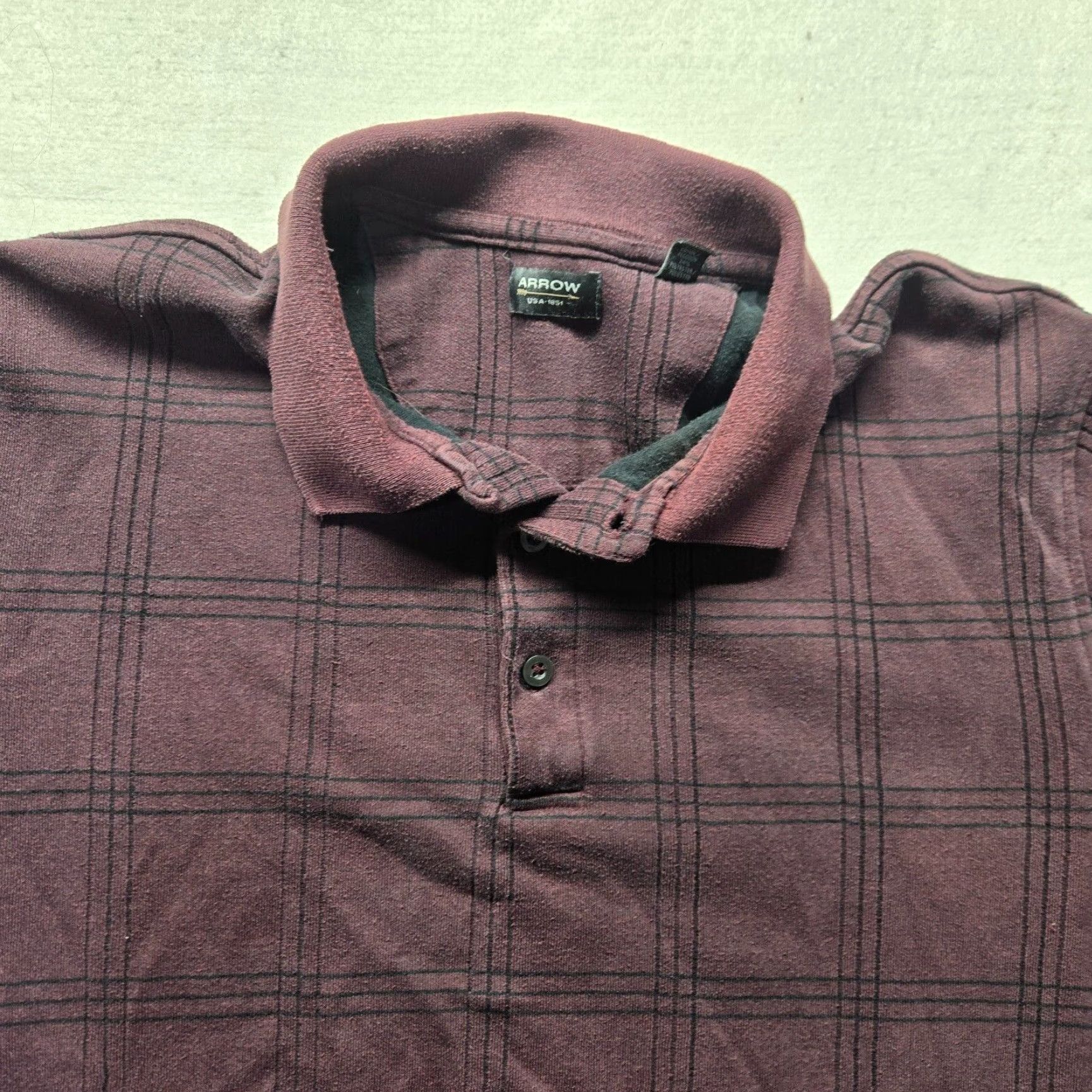 Arrow Arrow Sweater Long Sleeve Polo Burgundy Adult Men's Size XLT Extra Large Tall Mens Size US XL / EU 56 / 4 - 2 Thumbnail