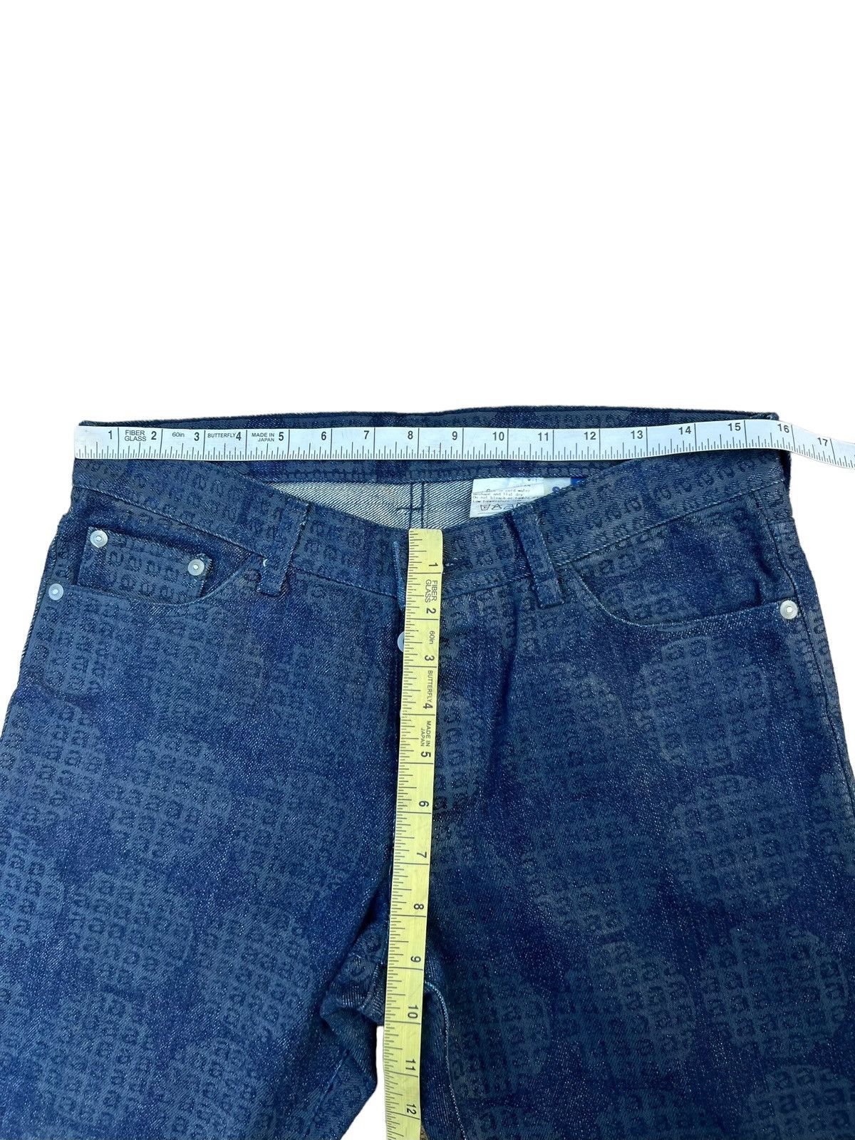 Vintage St. Anton Japan All Print Coated Waxed Denim Bootcut Jeans Size US 30 / EU 46 - 3 Thumbnail