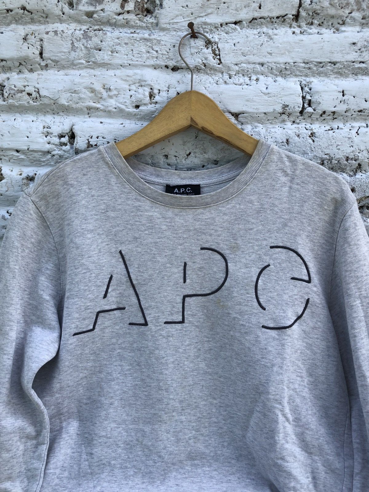 A.P.C. APC BIG LOGO UNISEX SWEATERS GREY Size S / US 4 / IT 40 - 2 Thumbnail