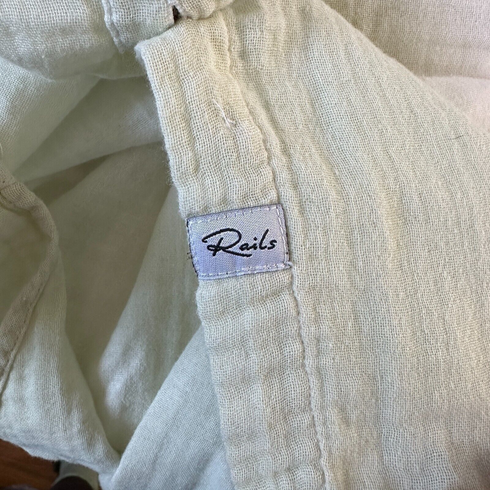 Rails Rails Ellis Blue Mint Dip Dye Button Long Sleeve Gauze Shirt Size L / US 10 / IT 46 - 9 Thumbnail