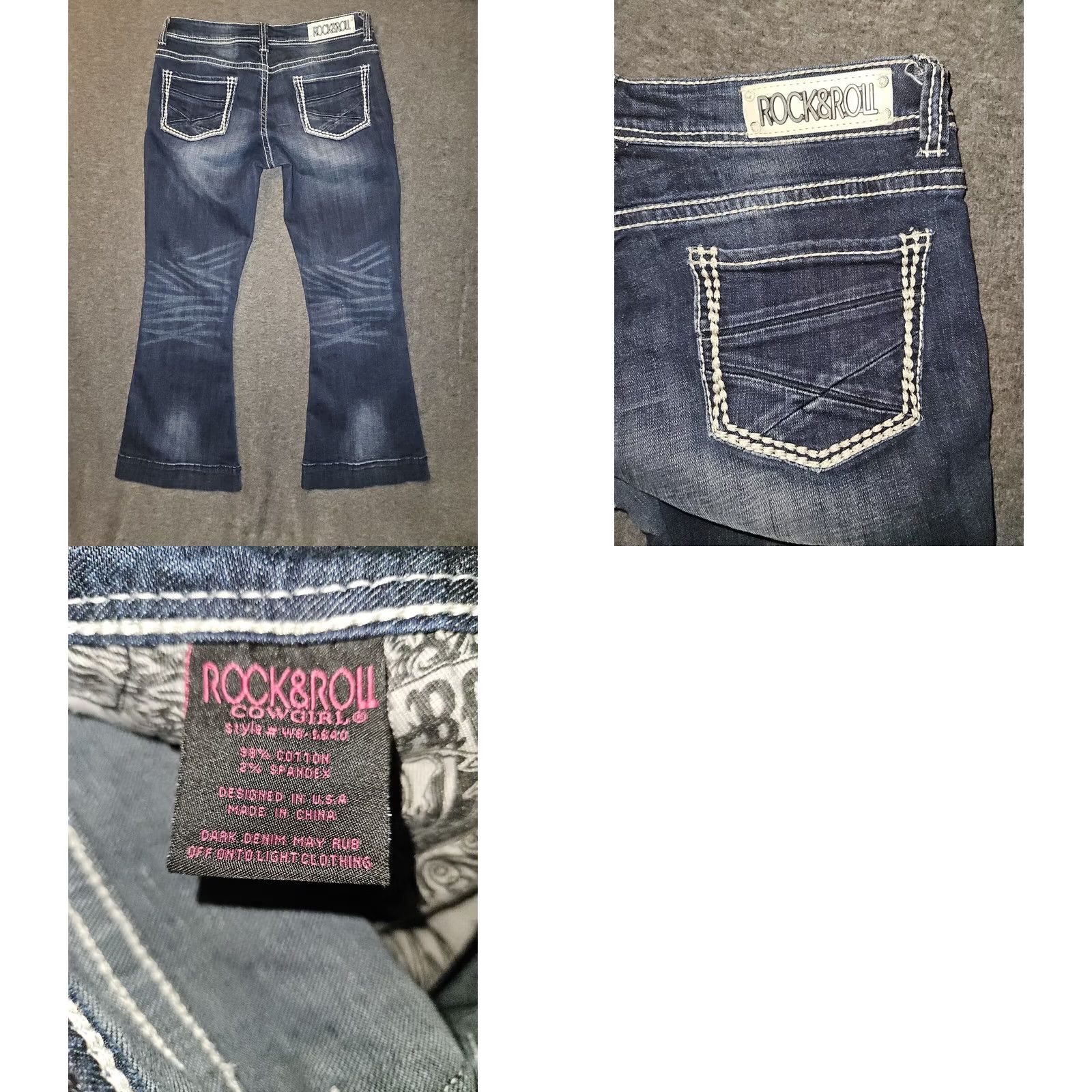 Vintage Rock & Roll Cowgirl Jeans Bootcut Women 30x30 Blue Denim Logo Embroidered Western Preppy Low Rise Skinny? Regular Size 30" / US 8 / IT 44 - 8 Thumbnail