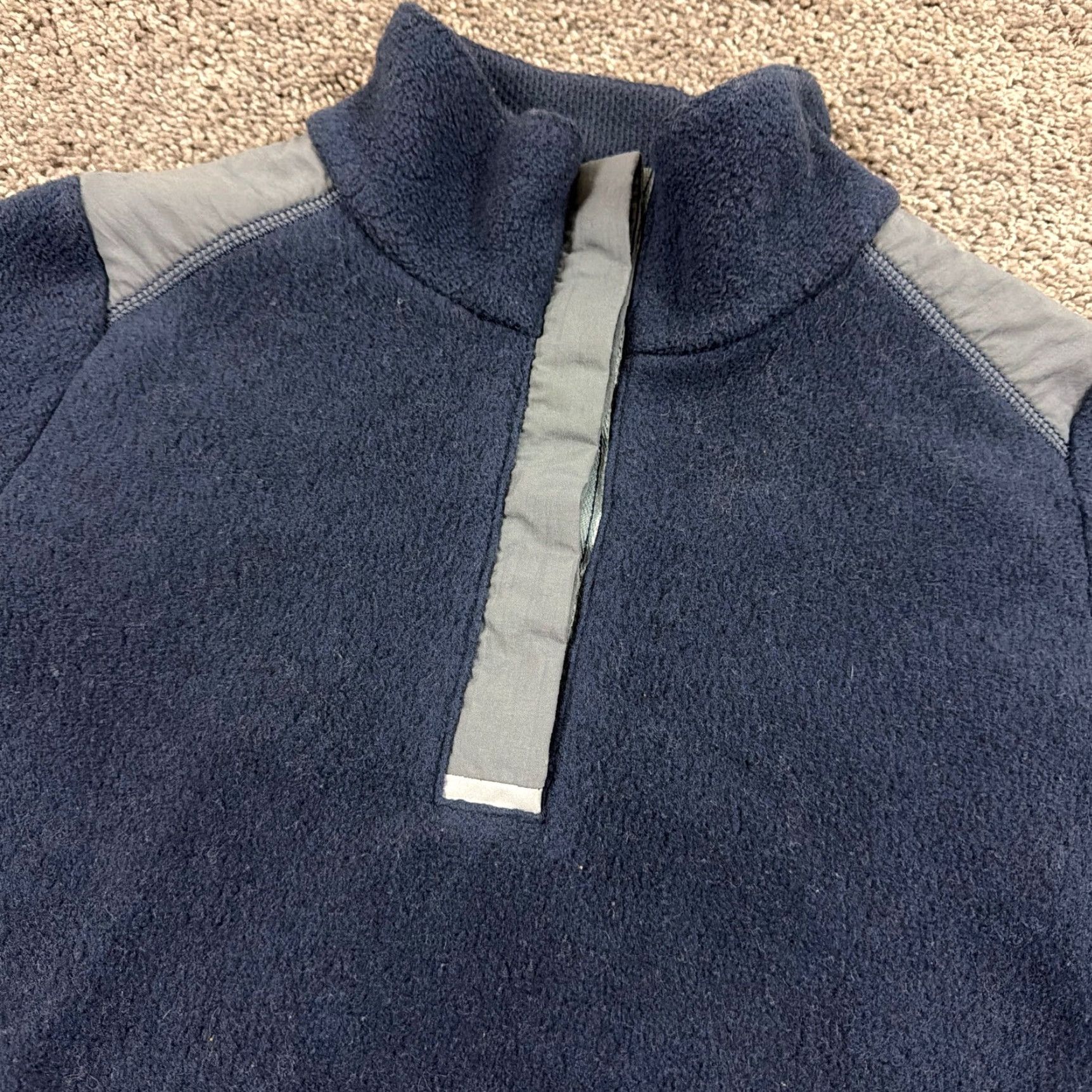New Balance New Balance Mens Blue Fleece Pullover Sweater M - Pockets, Mock Neck, Pullover, Casual, Activewear, Made in USA Size US M / EU 48-50 / 2 - 2 Thumbnail