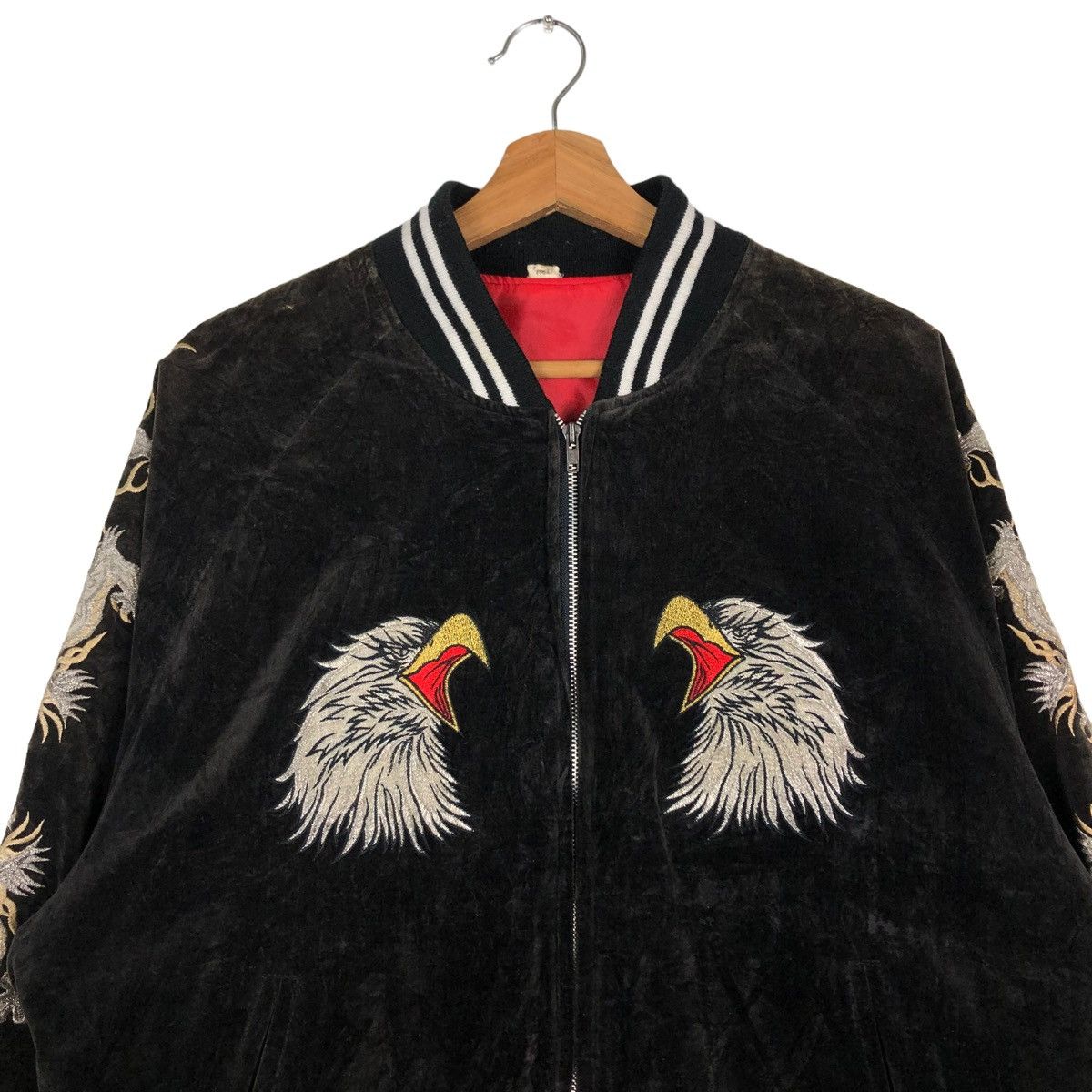 Toyo Enterprises 🔥VINTAGE VELVET SOUVENIR JACKET OVER PRINT JAPAN YOKOSUKA Size US M / EU 48-50 / 2 - 4 Thumbnail