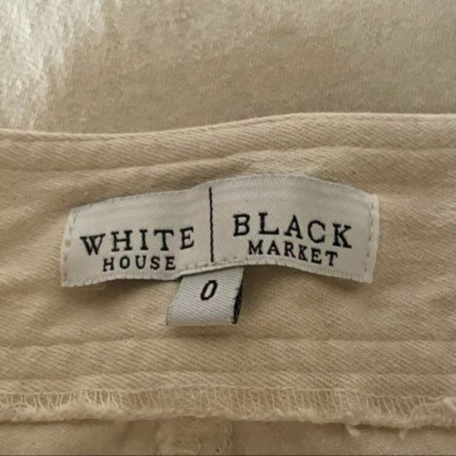 White House Black Market White House Black Womens Size 0 Off-White Stretch Fitted Size 25" / US 0 / IT 36 - 2 Thumbnail