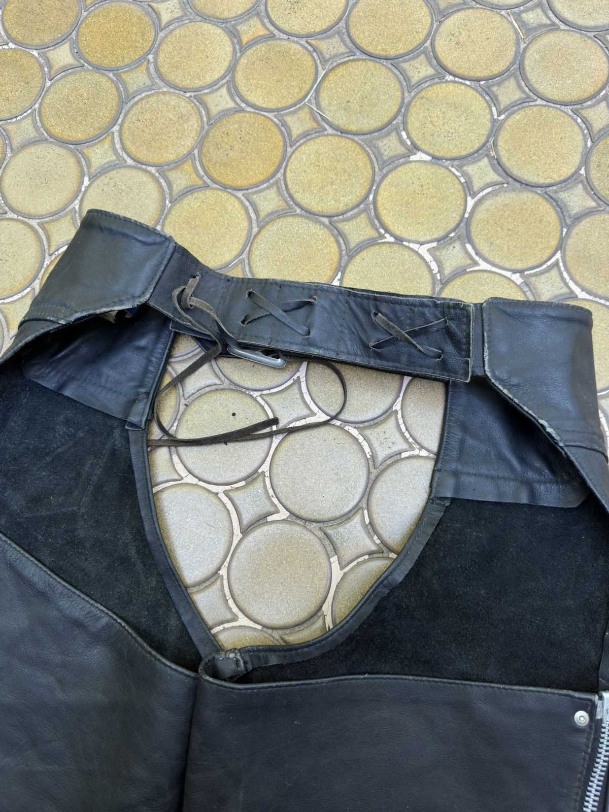Schott Schott Black Leather Chaps Size 40 - 4 Thumbnail