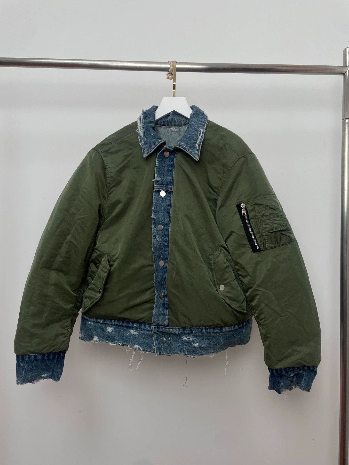 Amiri Amiri Bomber 2-Sided Nylon & Distressed Denim MA-1 L Size US L / EU 52-54 / 3 - 3 Thumbnail