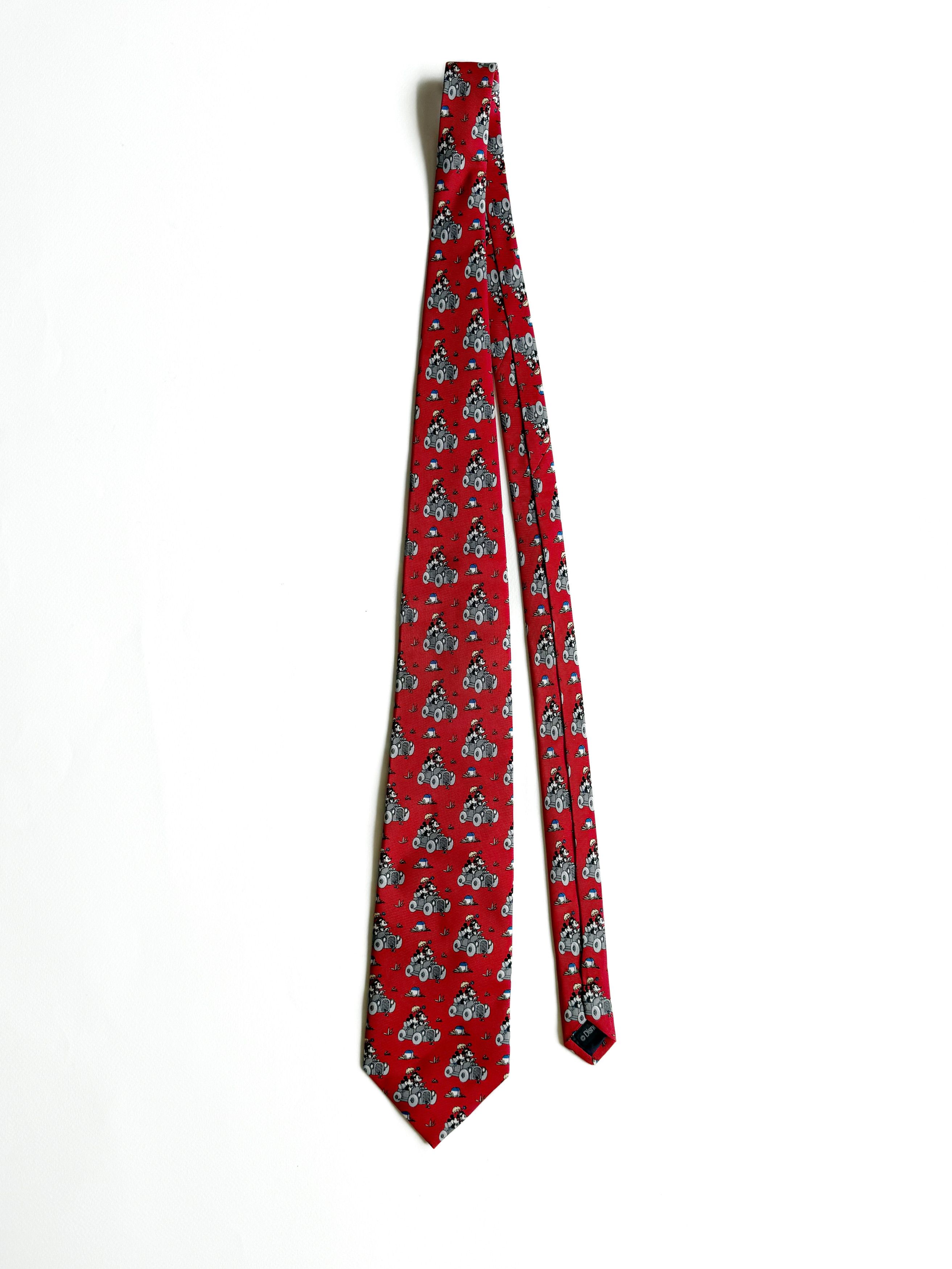 Disney Walt Disney Mickey Mouse Neck Tie Old Time Antique Car Theme Size ONE SIZE - 2 Thumbnail