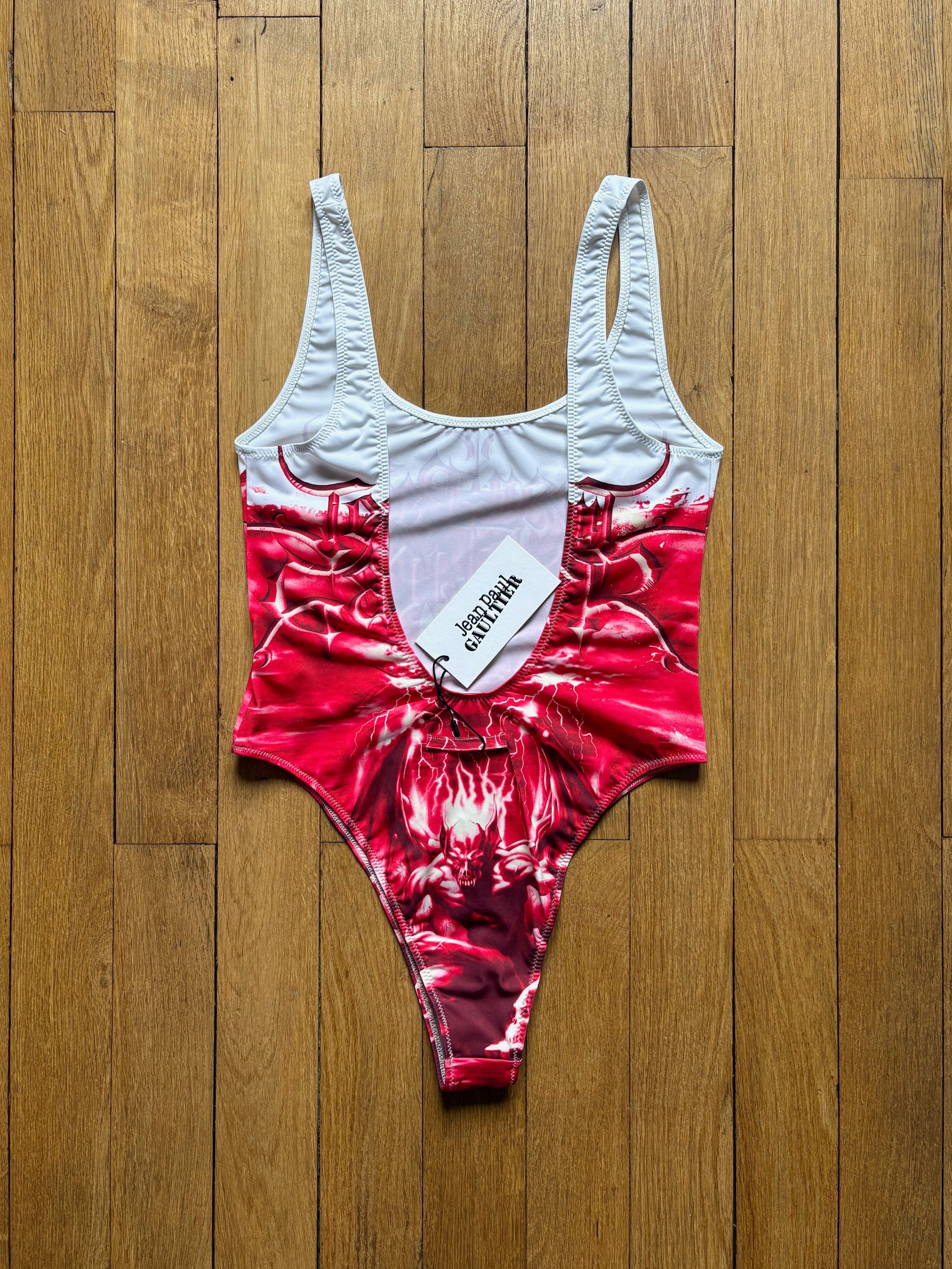 Jean Paul Gaultier Jean Paul Gaultier red diablo one piece swimsuit Size S / US 4 / IT 40 - 2 Thumbnail