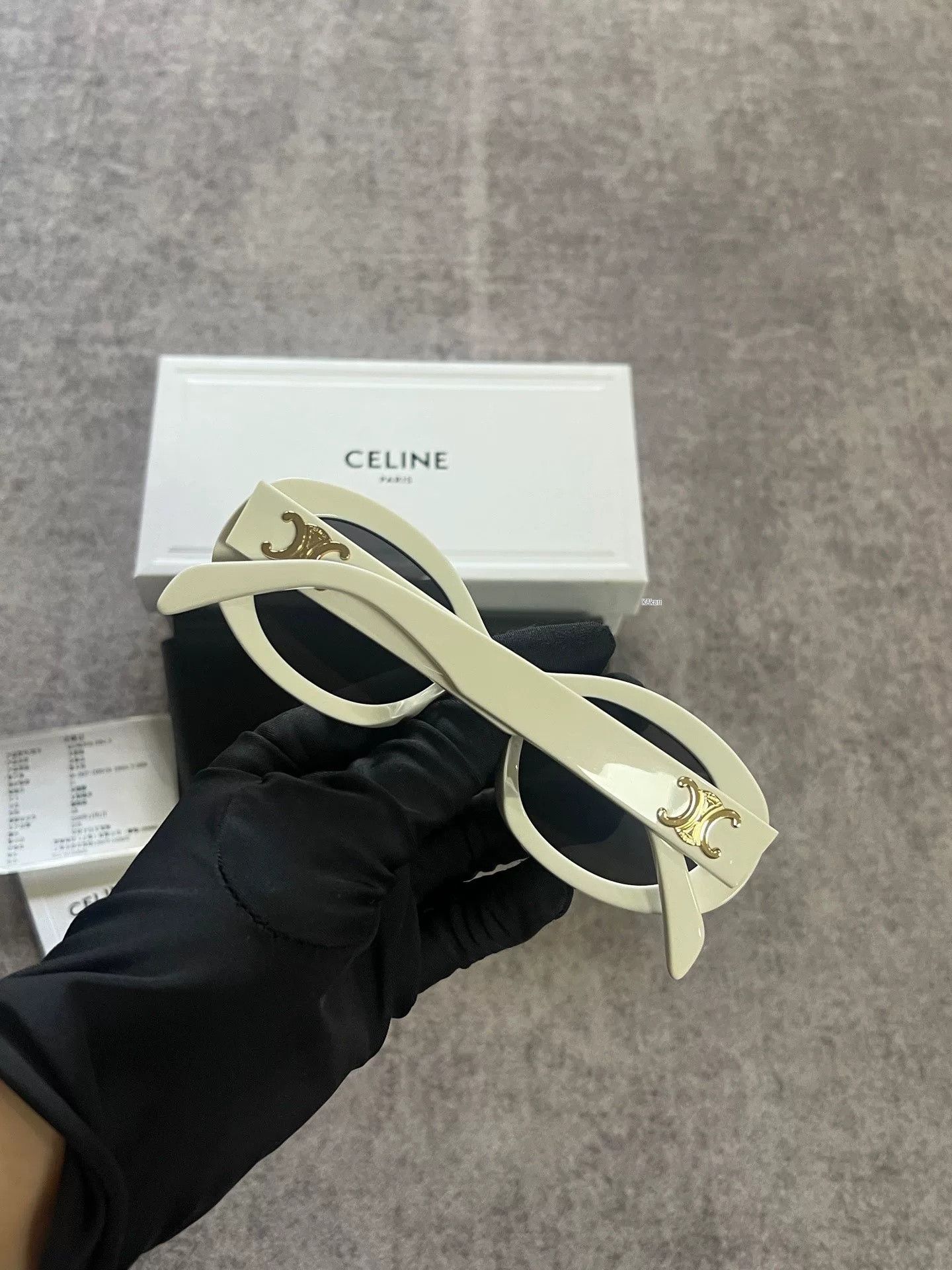 Celine Celine Platinum Triomphe Side Logo Round Sunglasses Size ONE SIZE - 2 Thumbnail