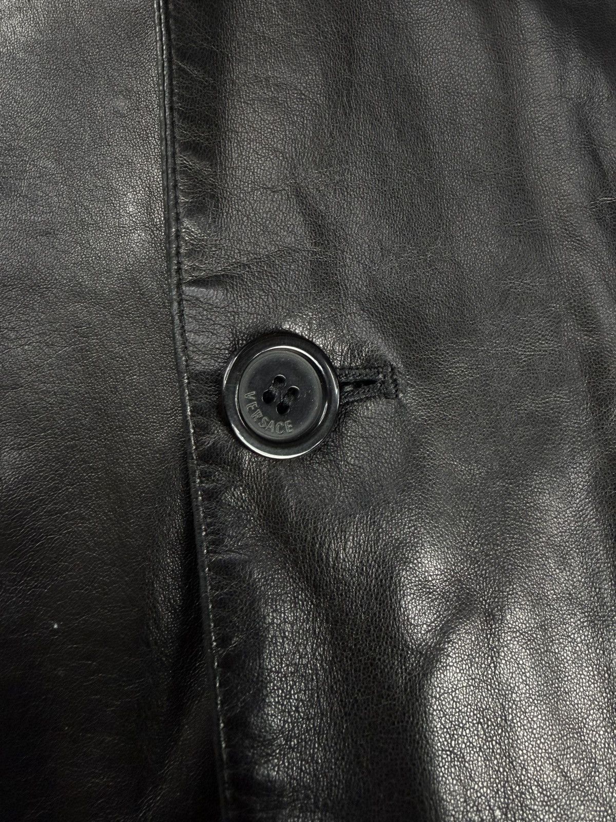 Versace Vintage Gianni Versace Black Leather Blazer Jacket Size 56 Size US XL / EU 56 / 4 - 7 Thumbnail