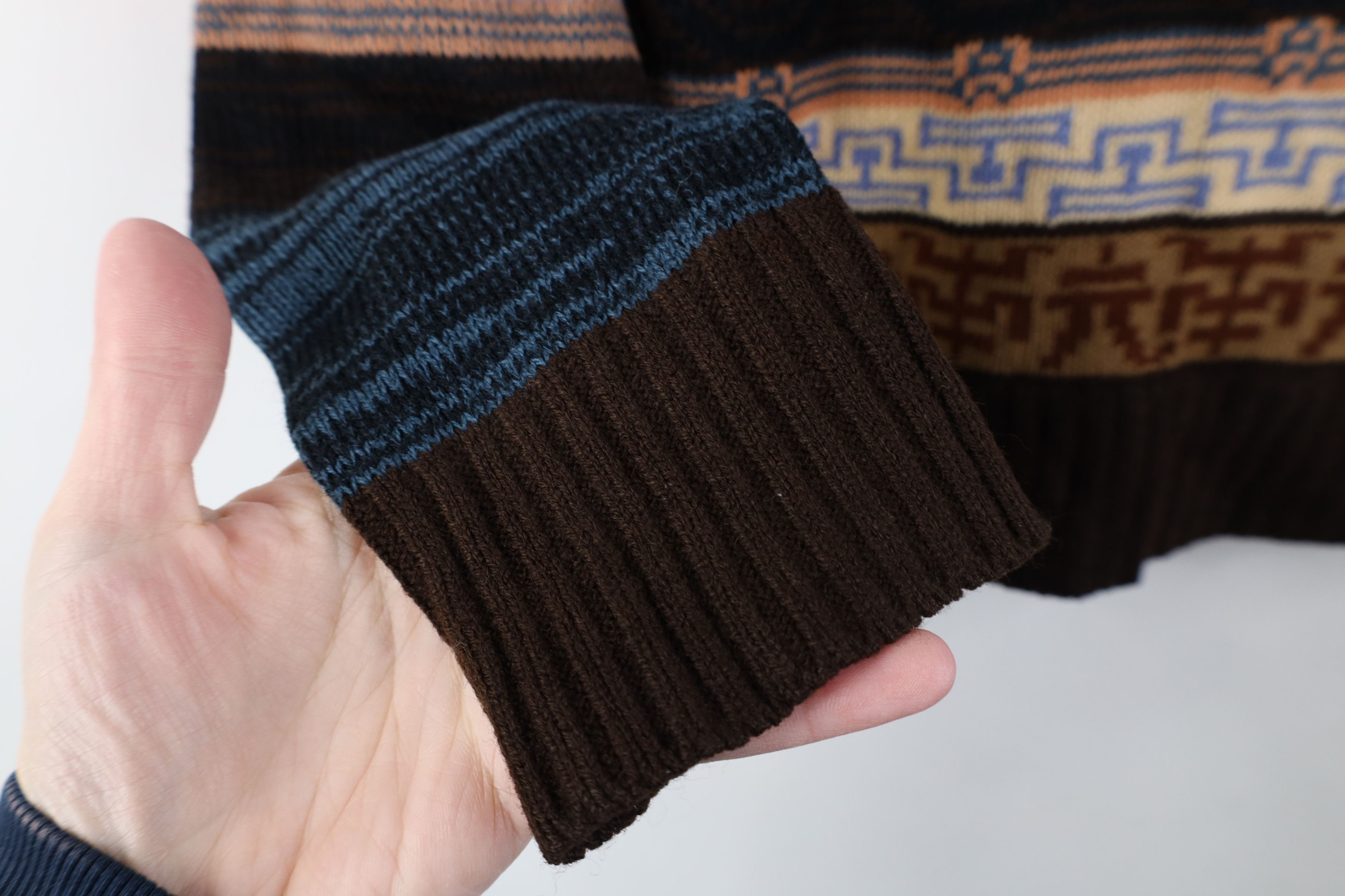 Vintage Vintage 70s Streetwear Fair Isle Crewneck Sweater Earth Tone Size XS / US 0-2 / IT 36-38 - 6 Thumbnail