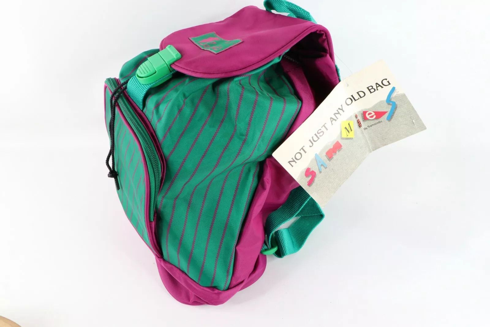 Samsonite × Vintage NOS Vintage 90s Samsonite Sammies Spell Out Striped Backpack Size ONE SIZE - 7 Thumbnail