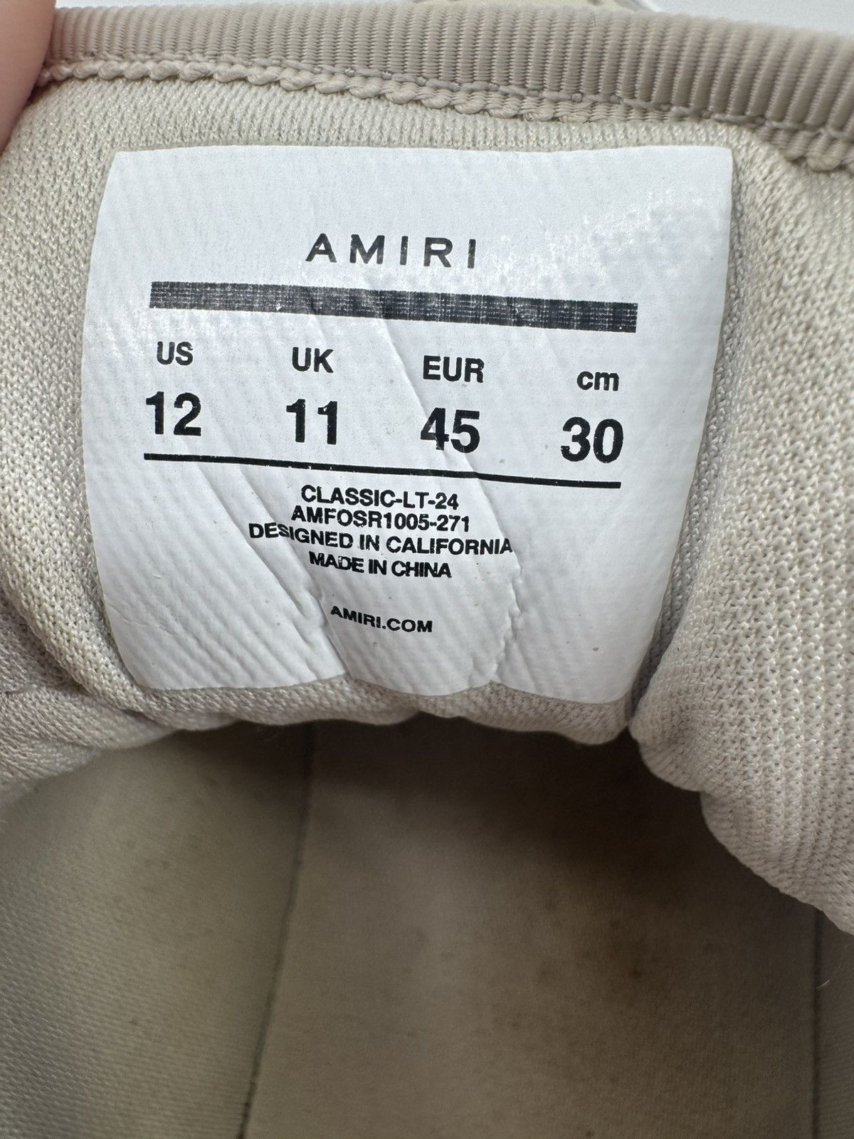 Amiri AMIRI Classic Low Biege Size 12 Authentic Size US 12 / EU 45 - 9 Thumbnail