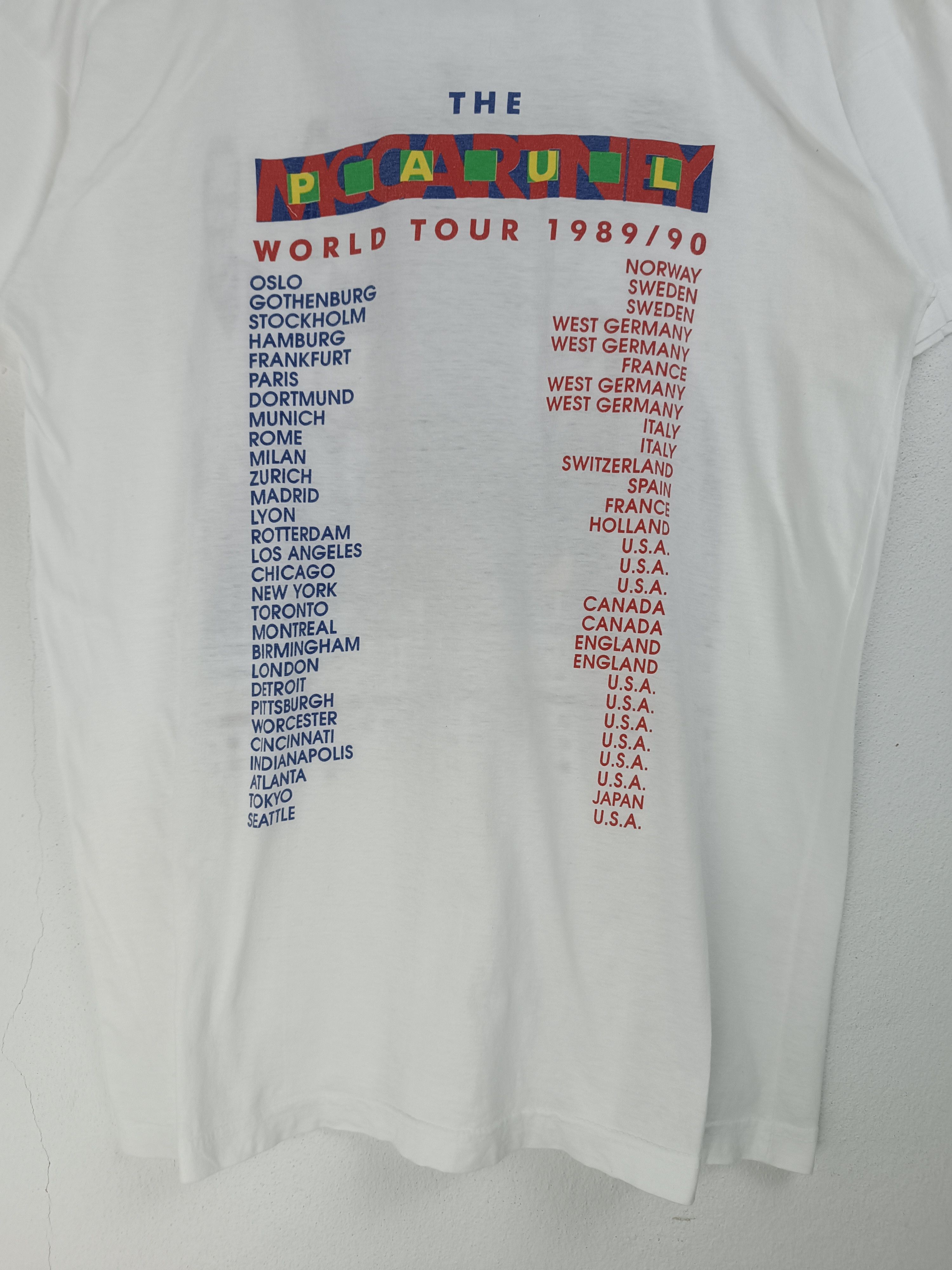 Band Tees VINTAGE 90'S THE PAUL MCCARTNEY WORLD TOUR TEE beatles who Size US M / EU 48-50 / 2 - 16 Thumbnail