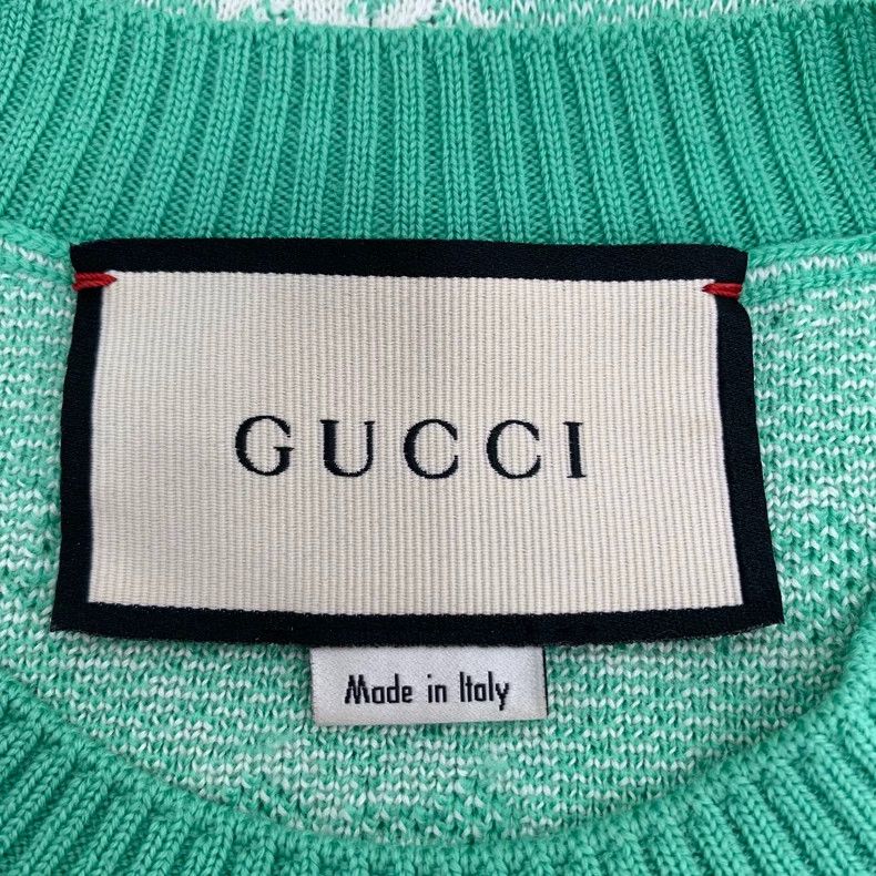 Gucci Gucci Green logo old flower full print round neck wool knit Size US S / EU 44-46 / 1 - 5 Thumbnail